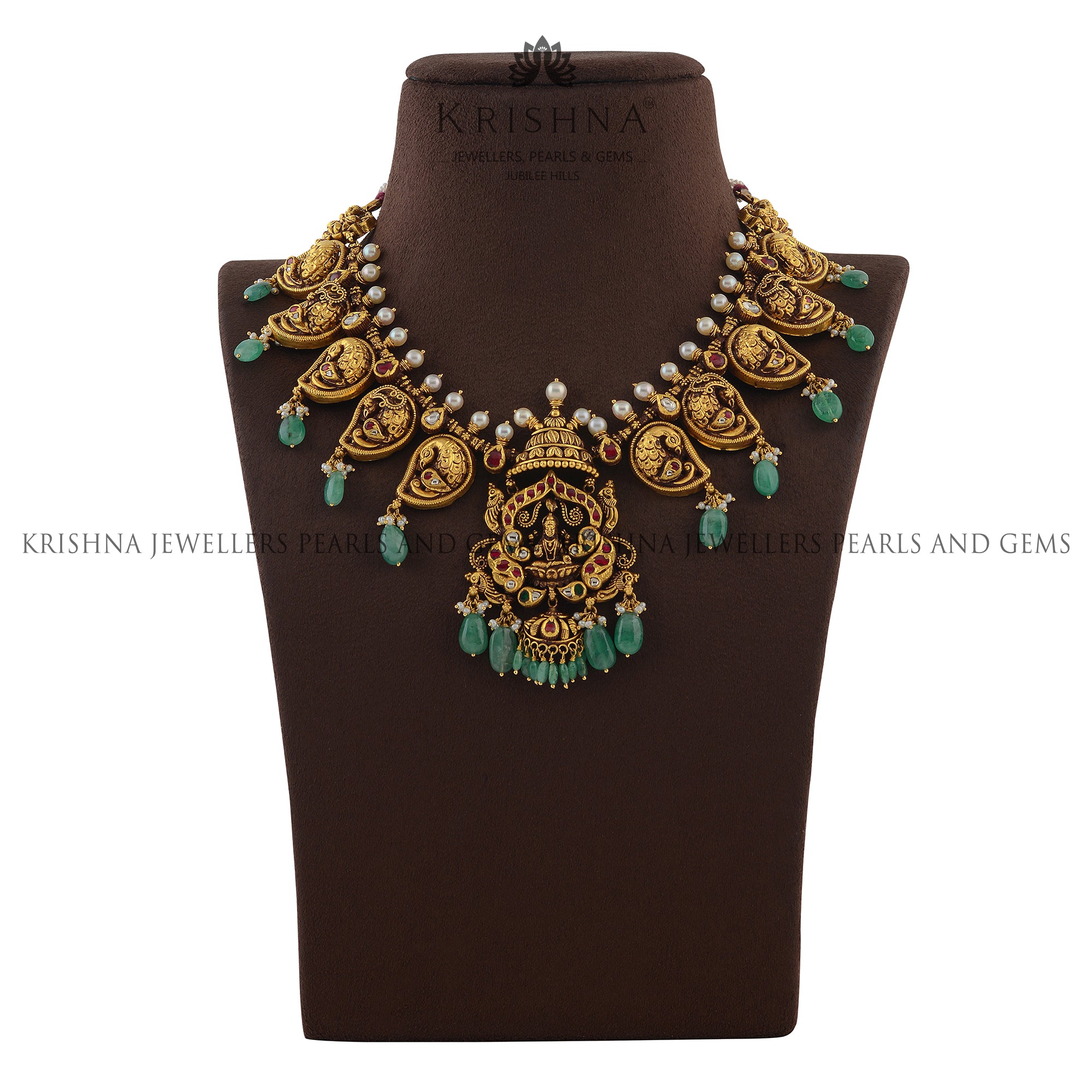 Laxmi Short Gold Necklace - Krishna Jewellers Pearls and Gems