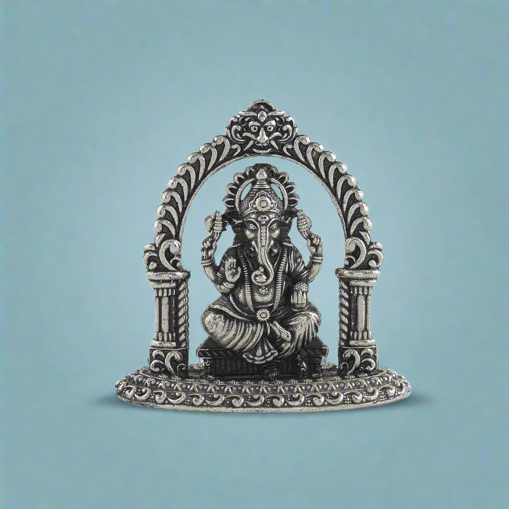 Small Ganesh Idol in Antique silver