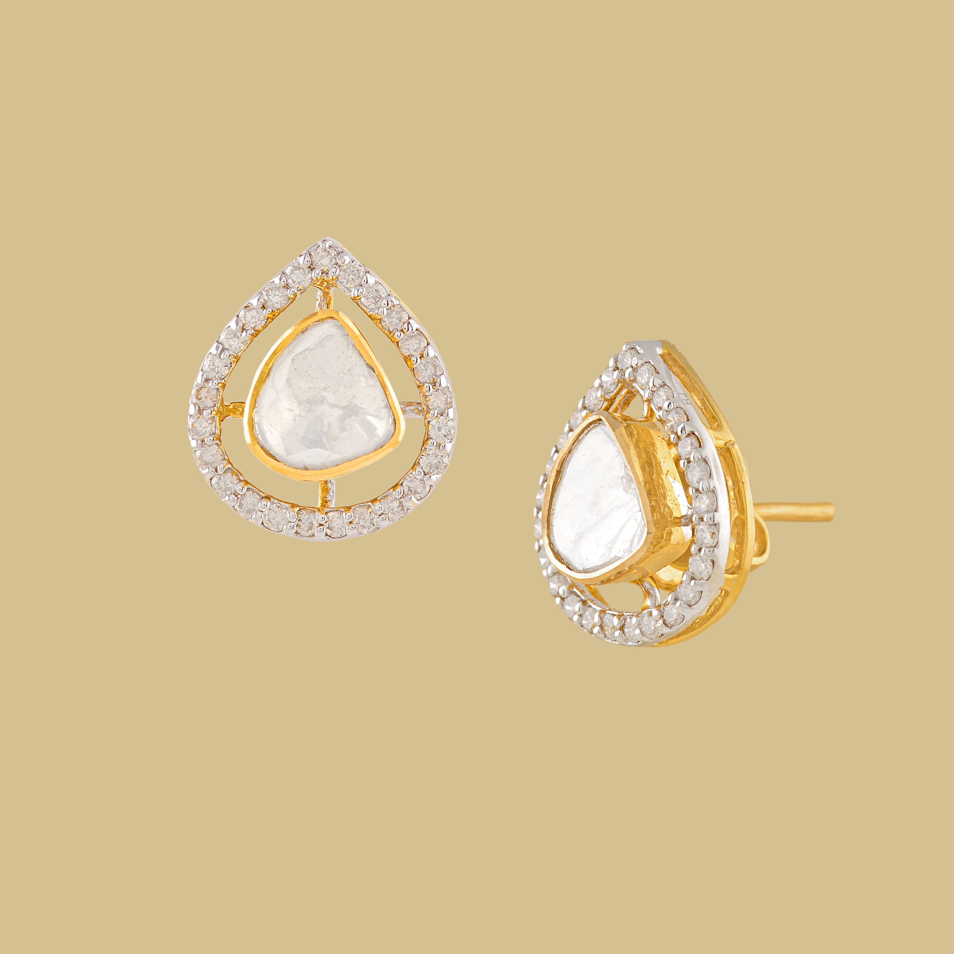Beautiful Diamond Polki Earrings - Krishna Jewellers Pearls and Gems