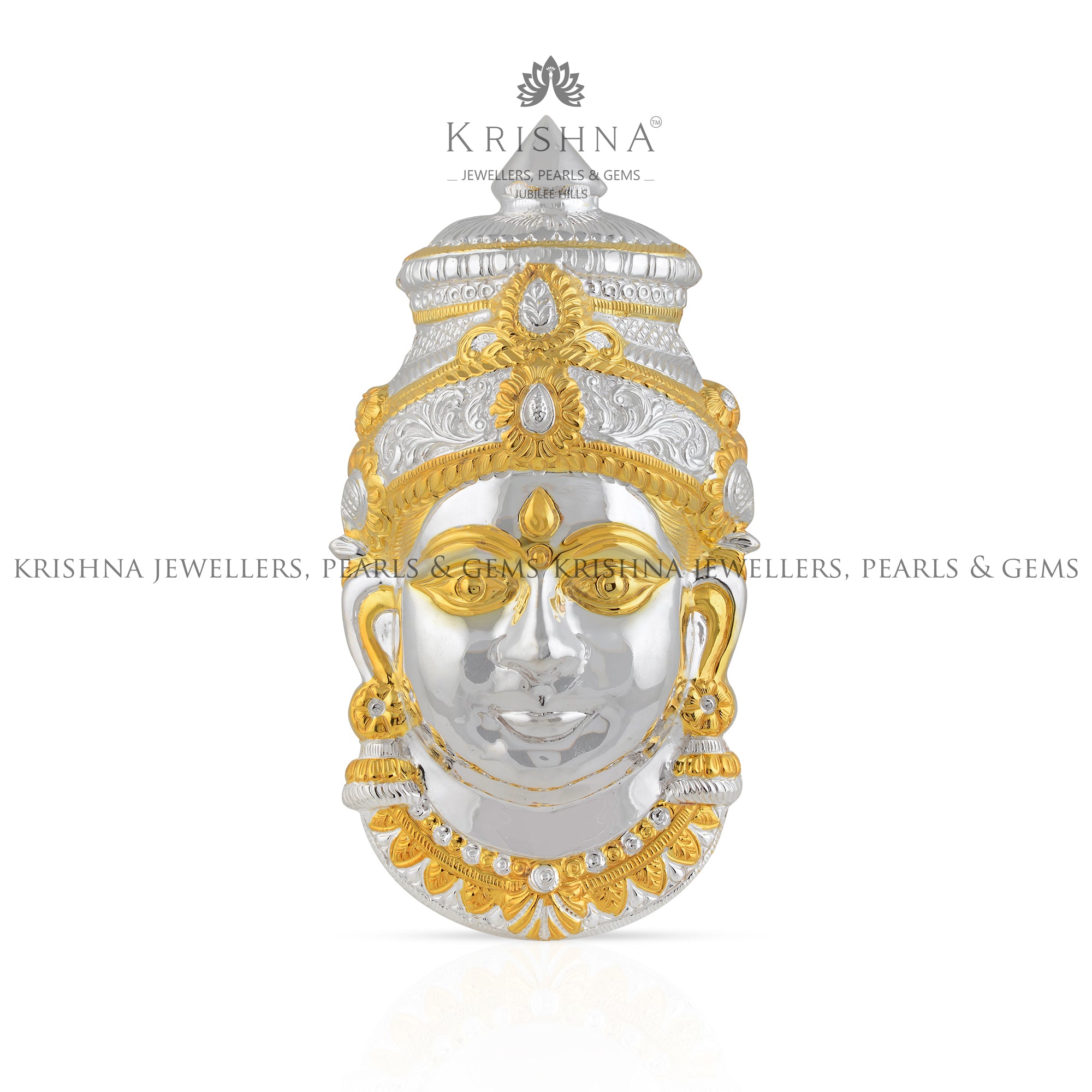 Varalaxmi Mata Silver Face Idol With Gold Touch