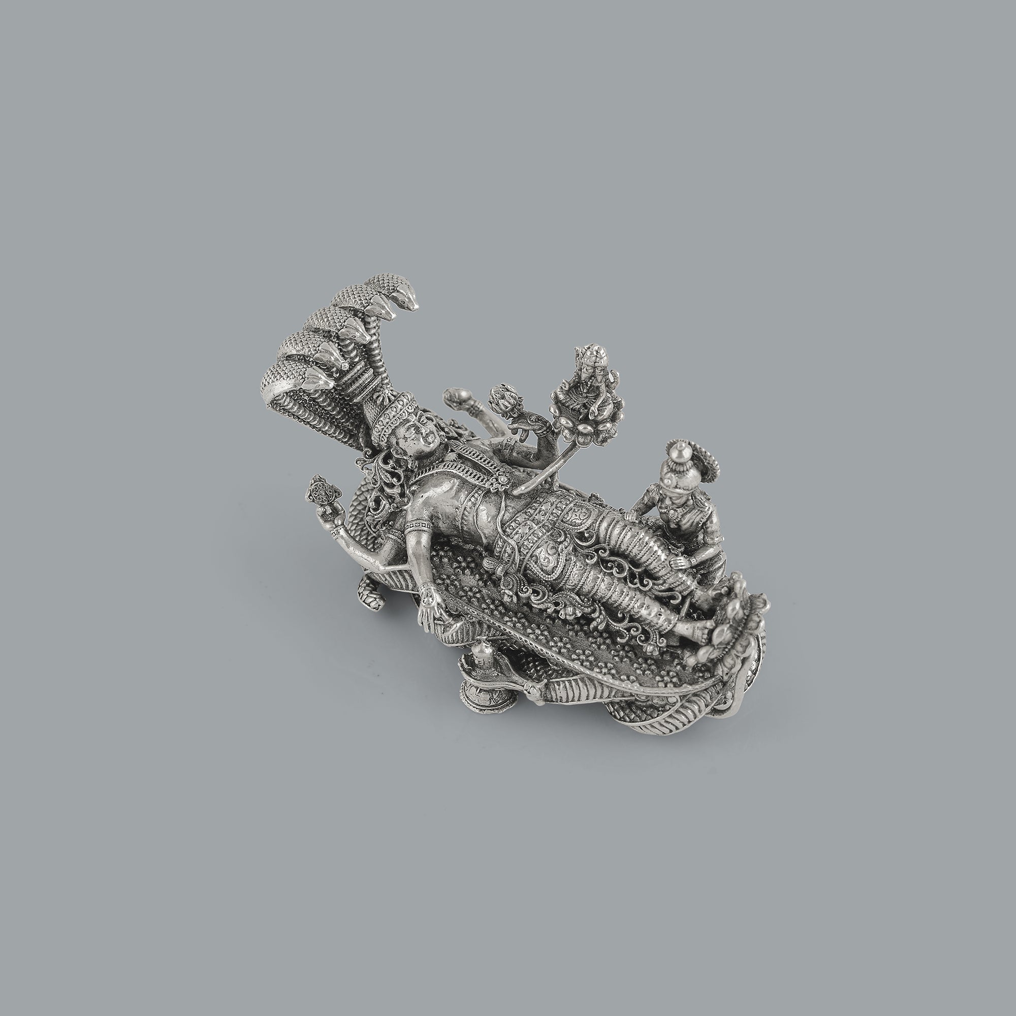 Silver Vishnu Idol With Sesha Nag