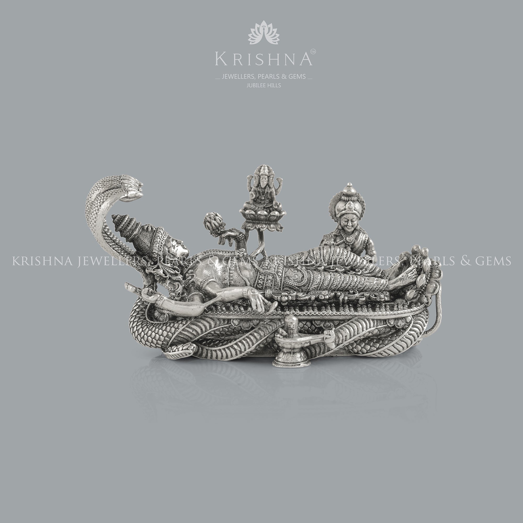 Silver Vishnu Idol With Sesha Nag
