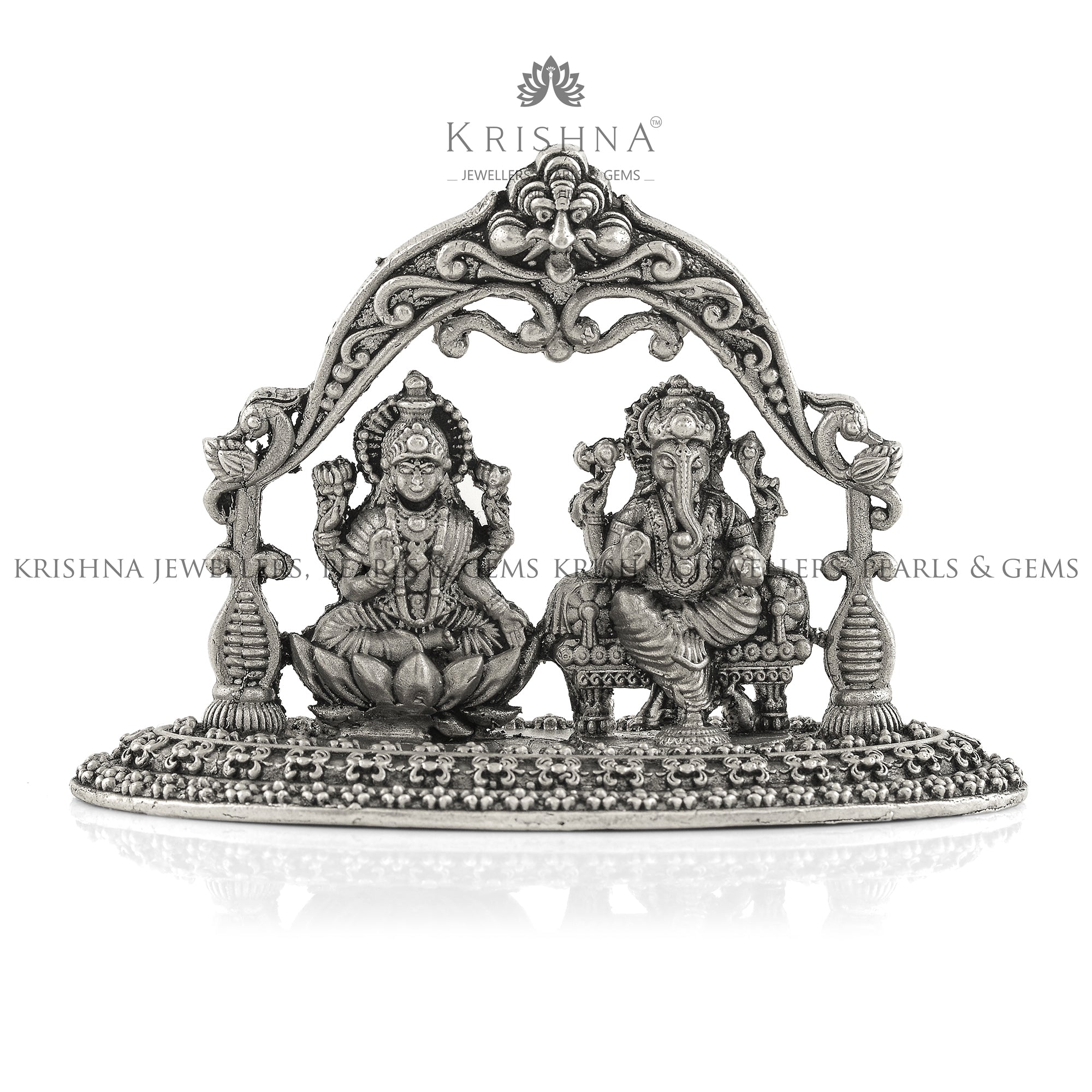 Antique Laxmi Ganesh Idol in Silver