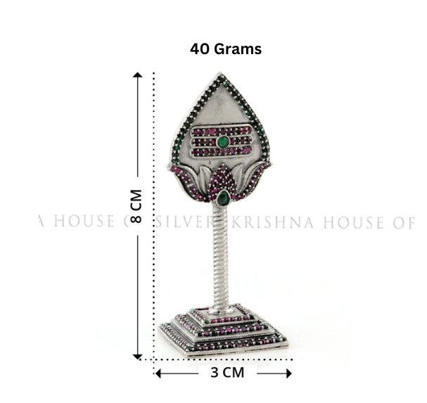 Handcrafted 92.5 Silver Murugan Vel with Gemstones