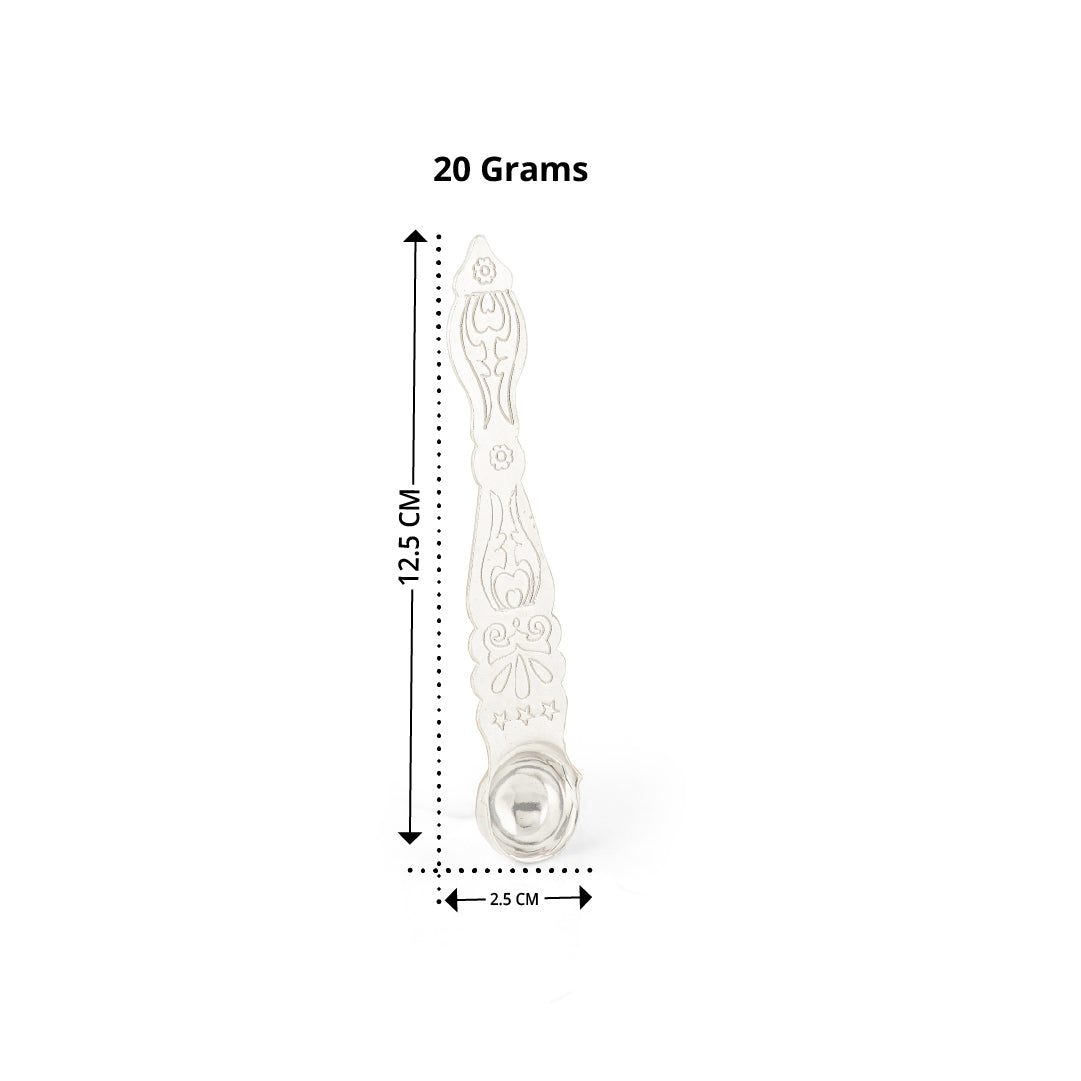 92.5 Pure Silver Udharni - Traditional Pooja Spoon for Rituals