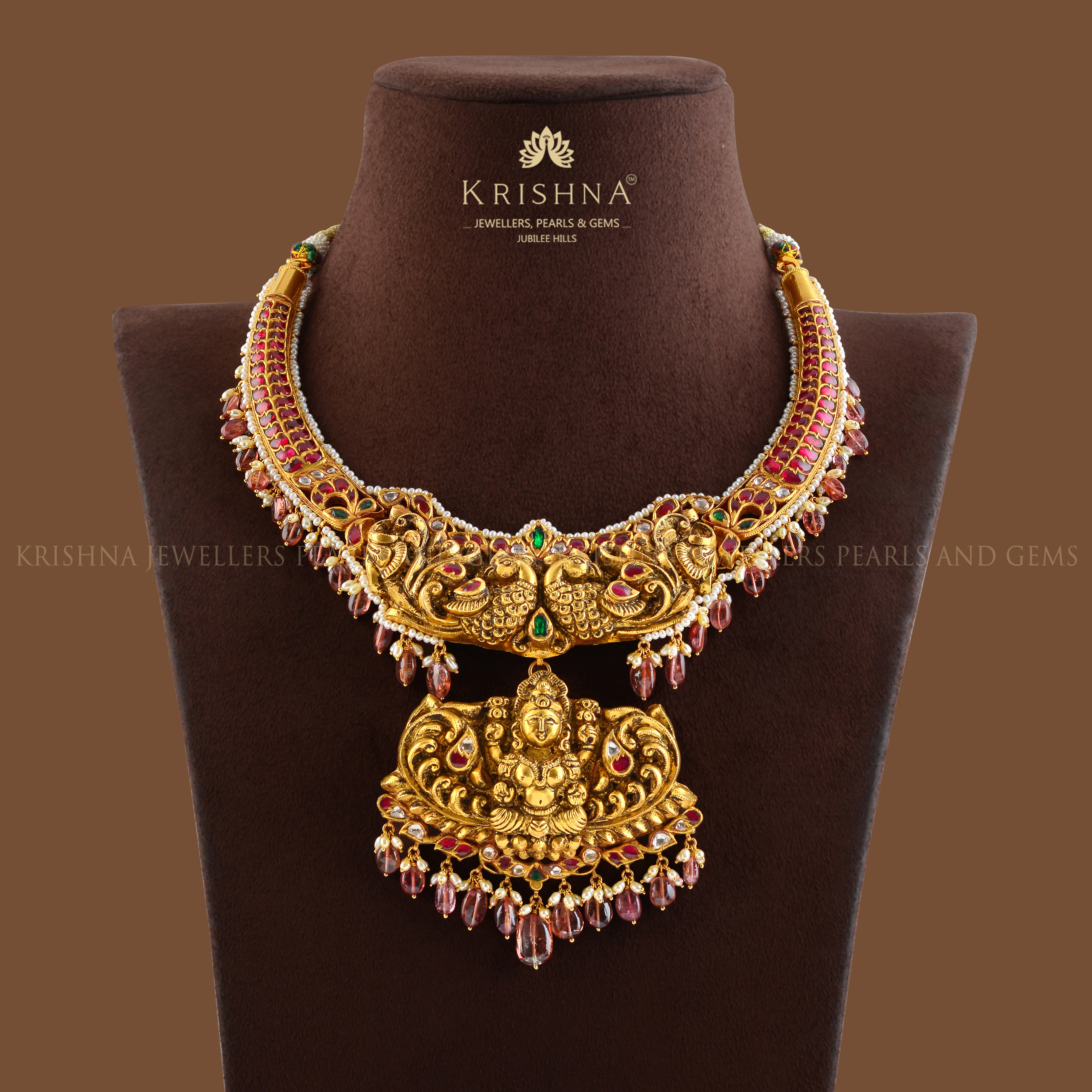 Kundan Gold Kanti Necklace - Krishna Jewellers Pearls and Gems
