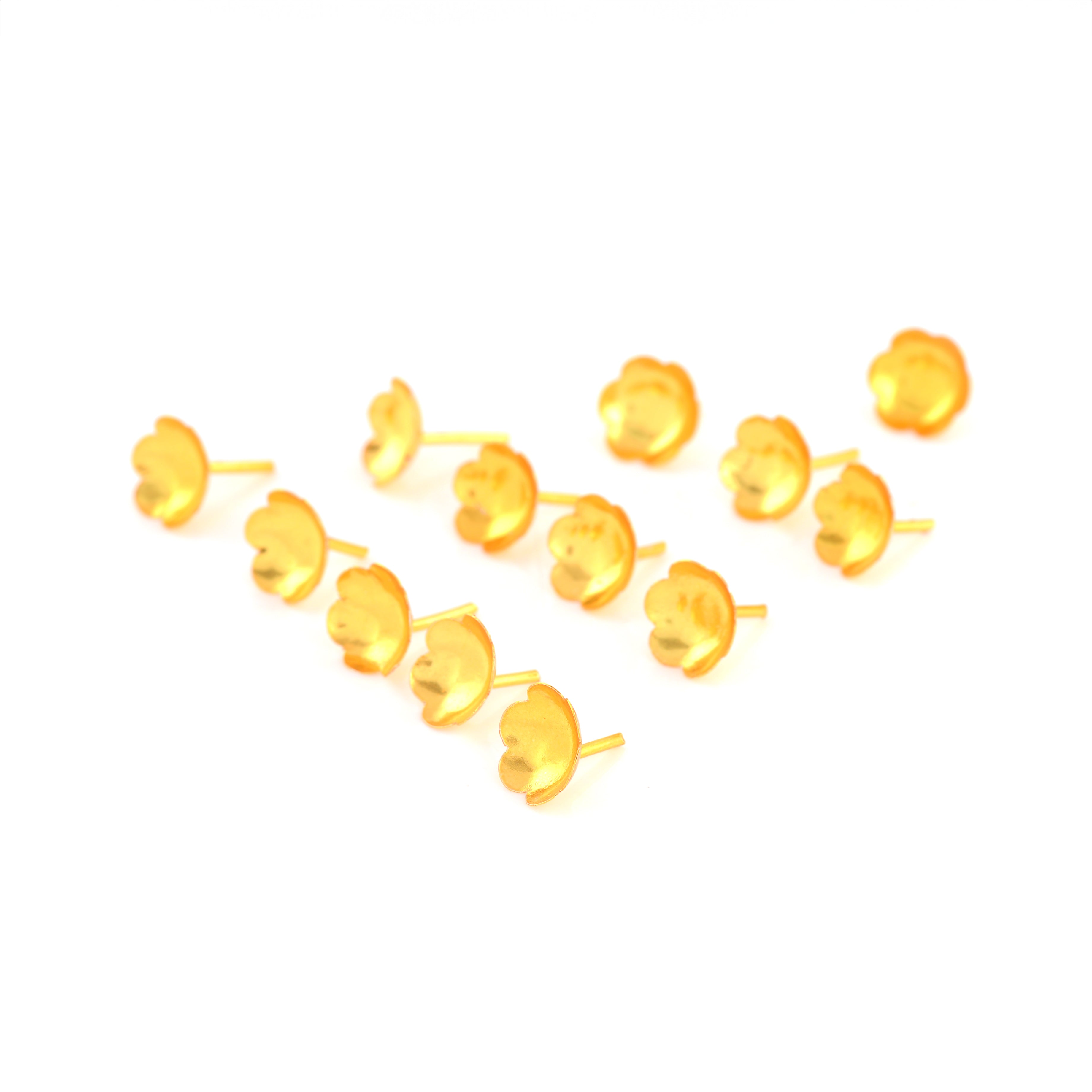 92.5 Pure Silver Gold Polish Flowers for Puja