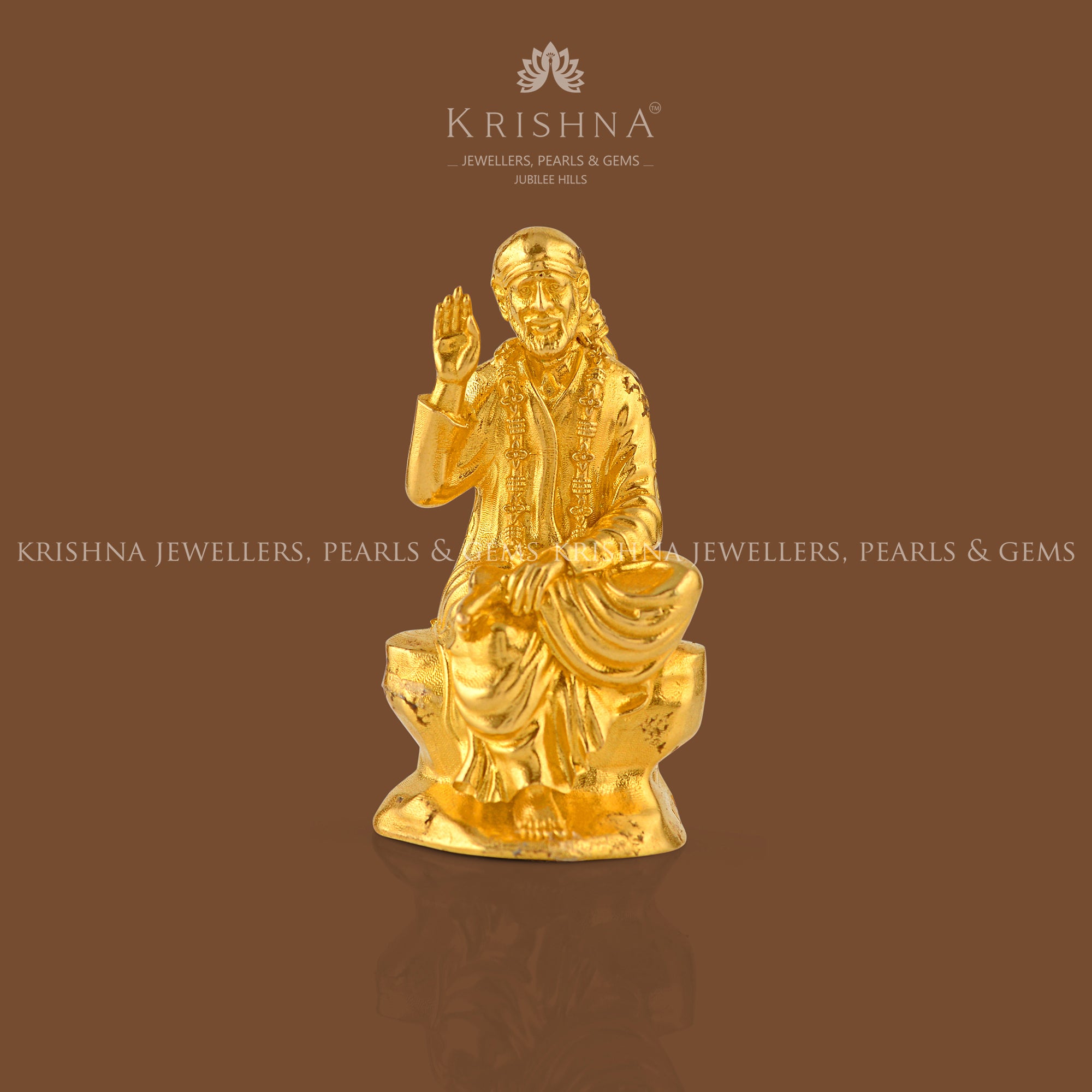 Saibaba Idol in Pure 22K Gold