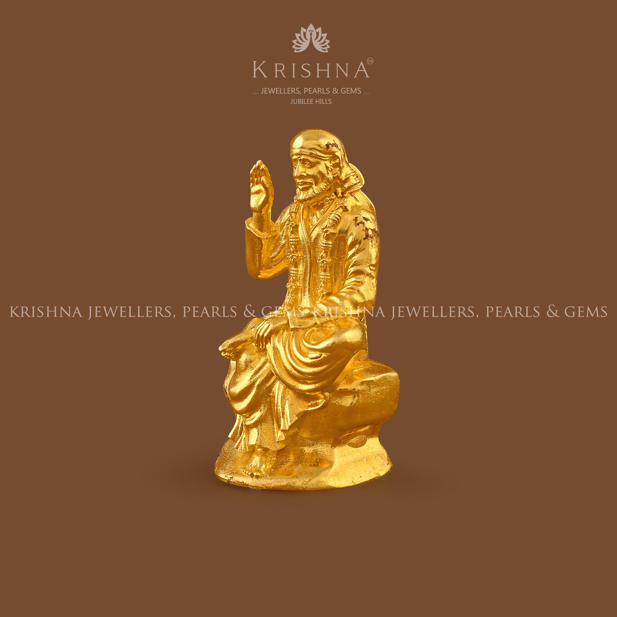 Saibaba Idol in Pure 22K Gold