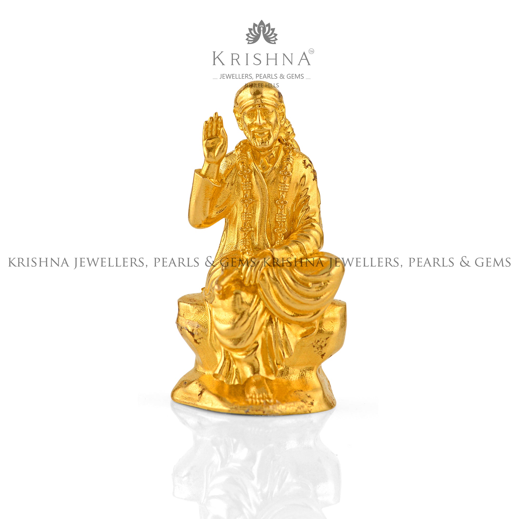 Saibaba Idol in Pure 22K Gold