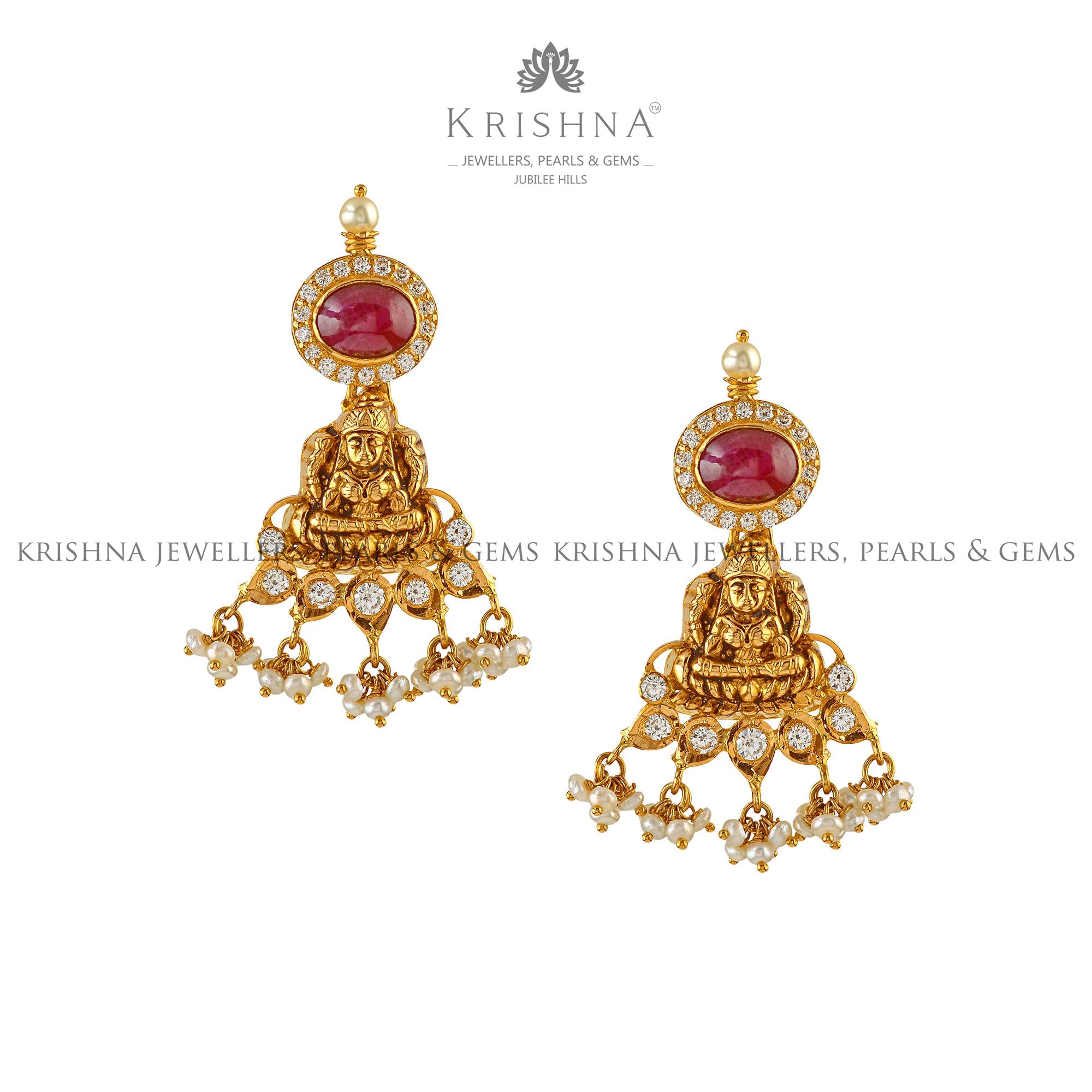 Lakshmi devi earrings on sale gold