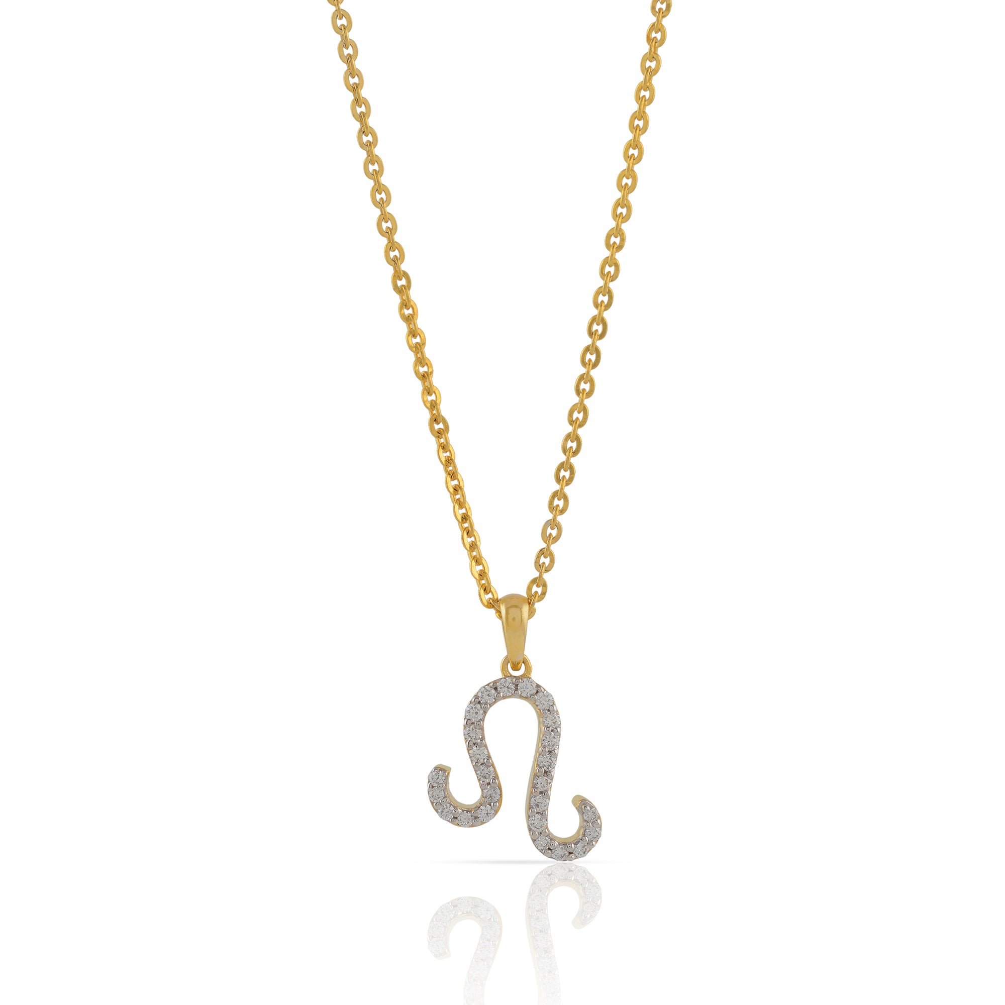 Gold Leo Zodiac Diamond Pendant - Krishna Jewellers Pearls and Gems
