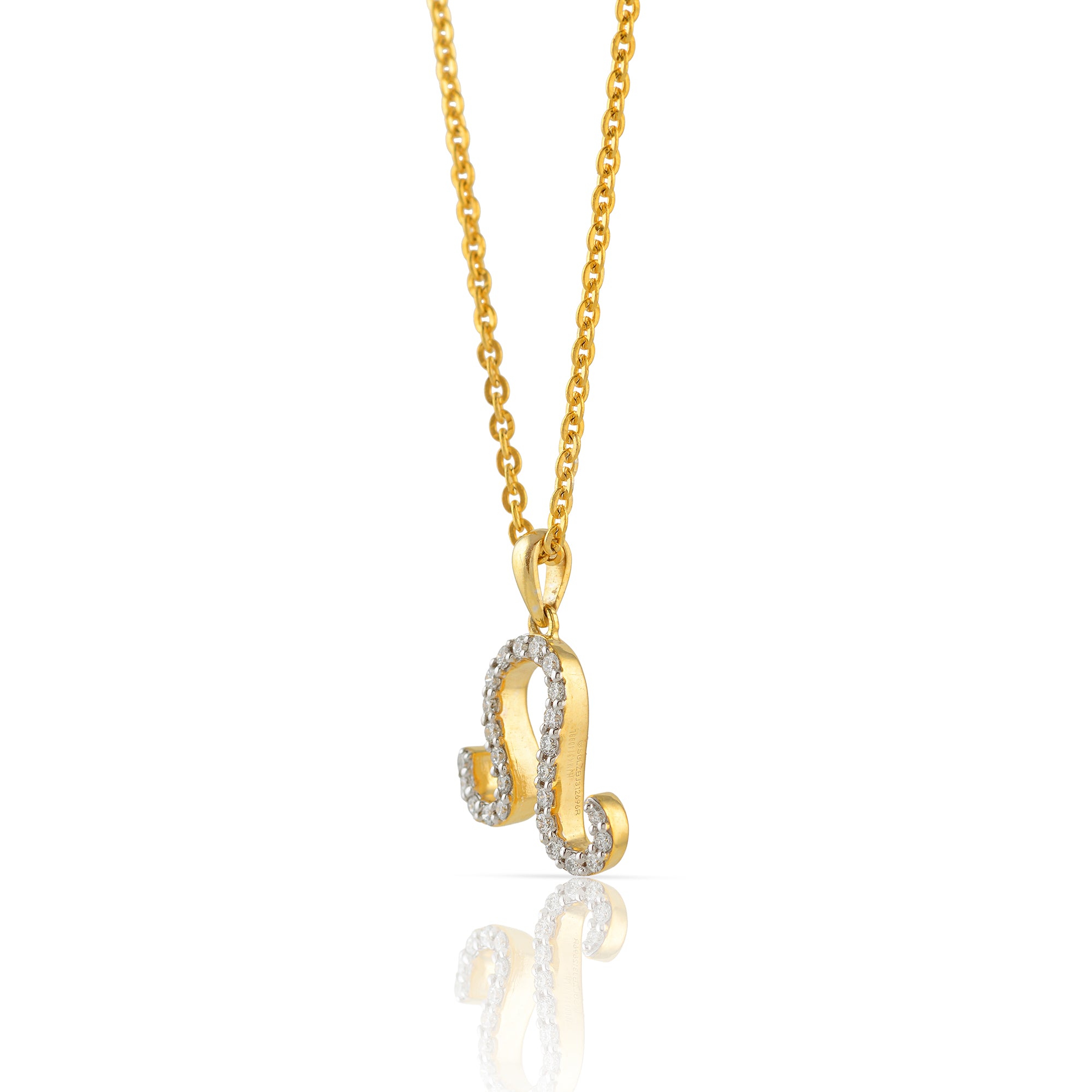 Gold Leo Zodiac Diamond Pendant - Krishna Jewellers Pearls and Gems