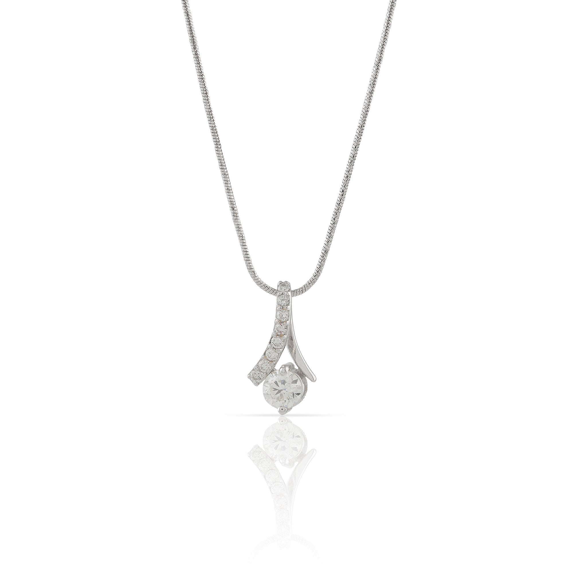 Diamond Chain Ribbon Style Diamond Pendant - Krishna Jewellers Pearls and Gems