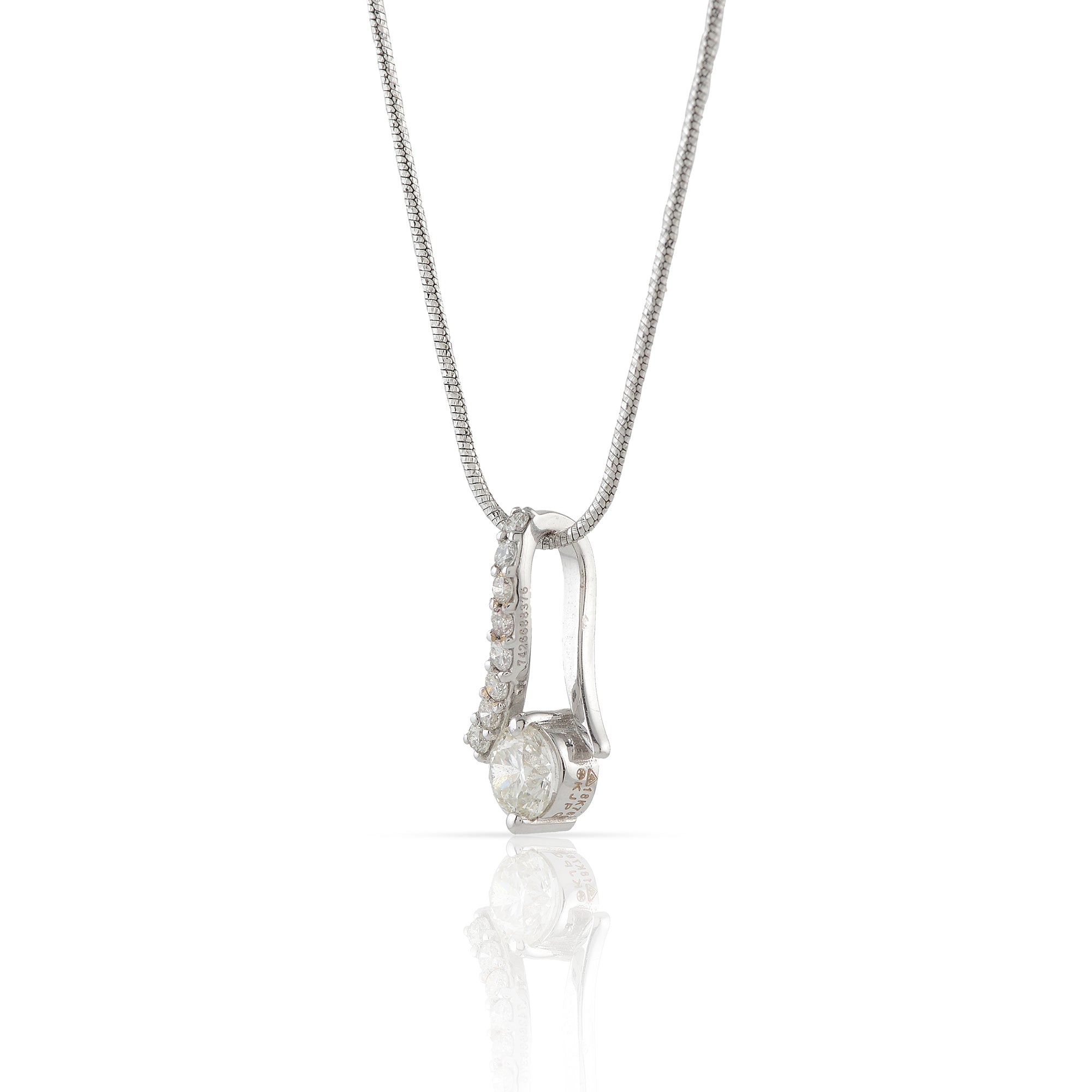Diamond Chain Ribbon Style Diamond Pendant - Krishna Jewellers Pearls and Gems