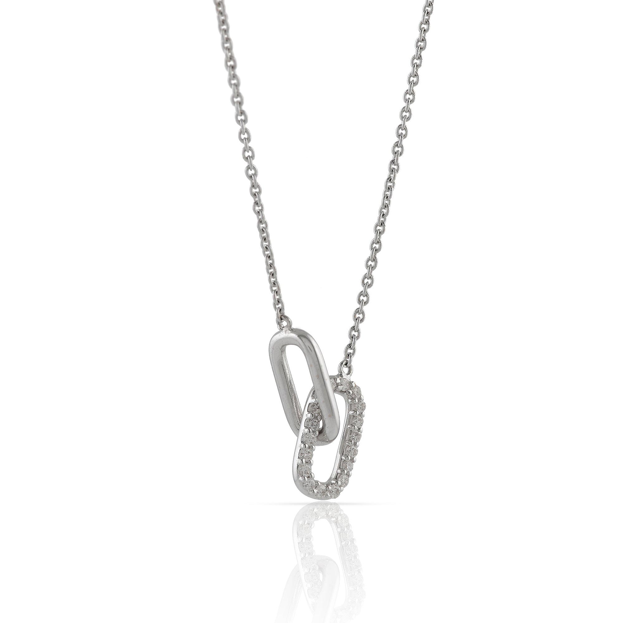 Gold Chain 2 Link Paperclip Diamond Pendant - Krishna Jewellers Pearls and Gems