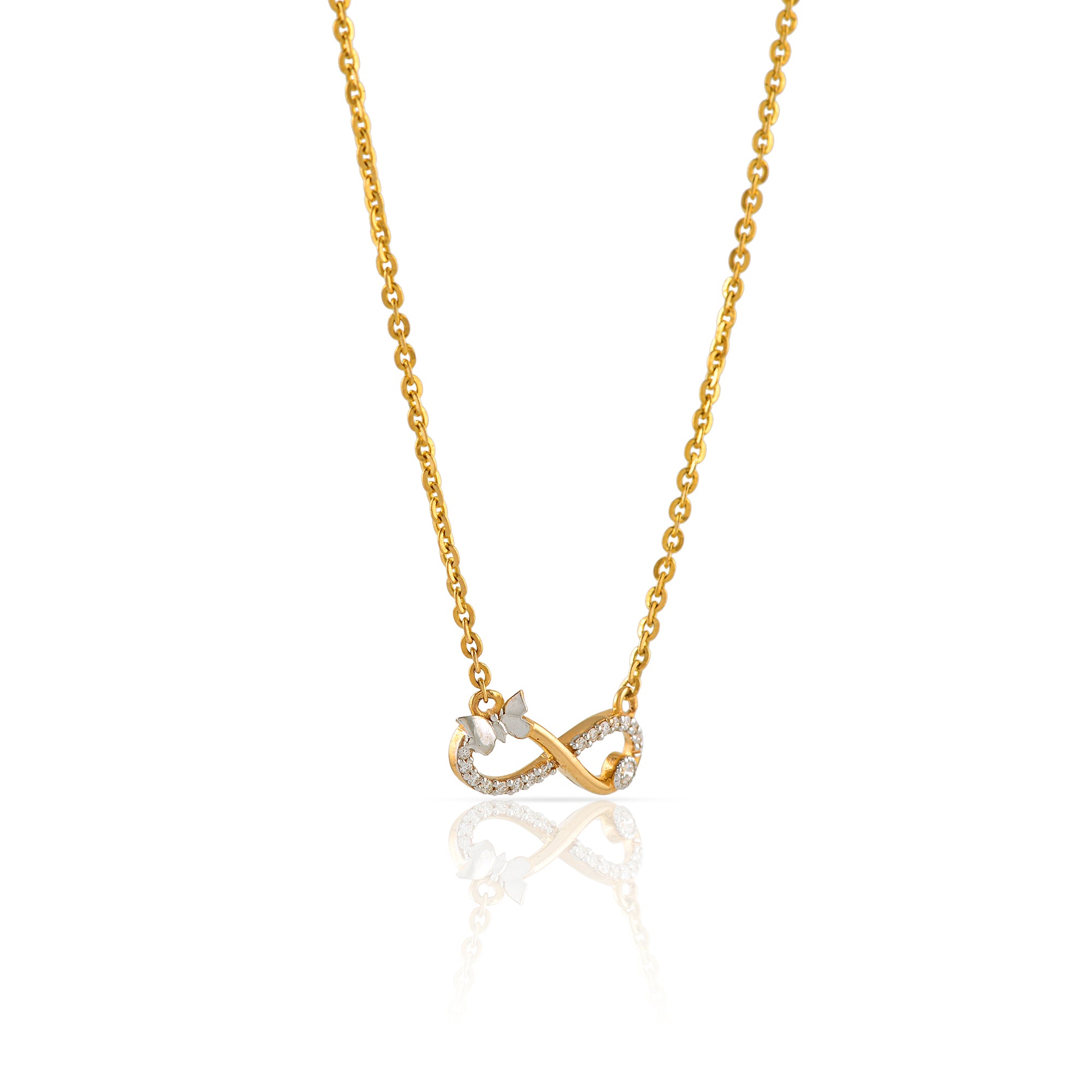 Gold Chain Foreverness Diamond Pendant - Krishna Jewellers Pearls and Gems