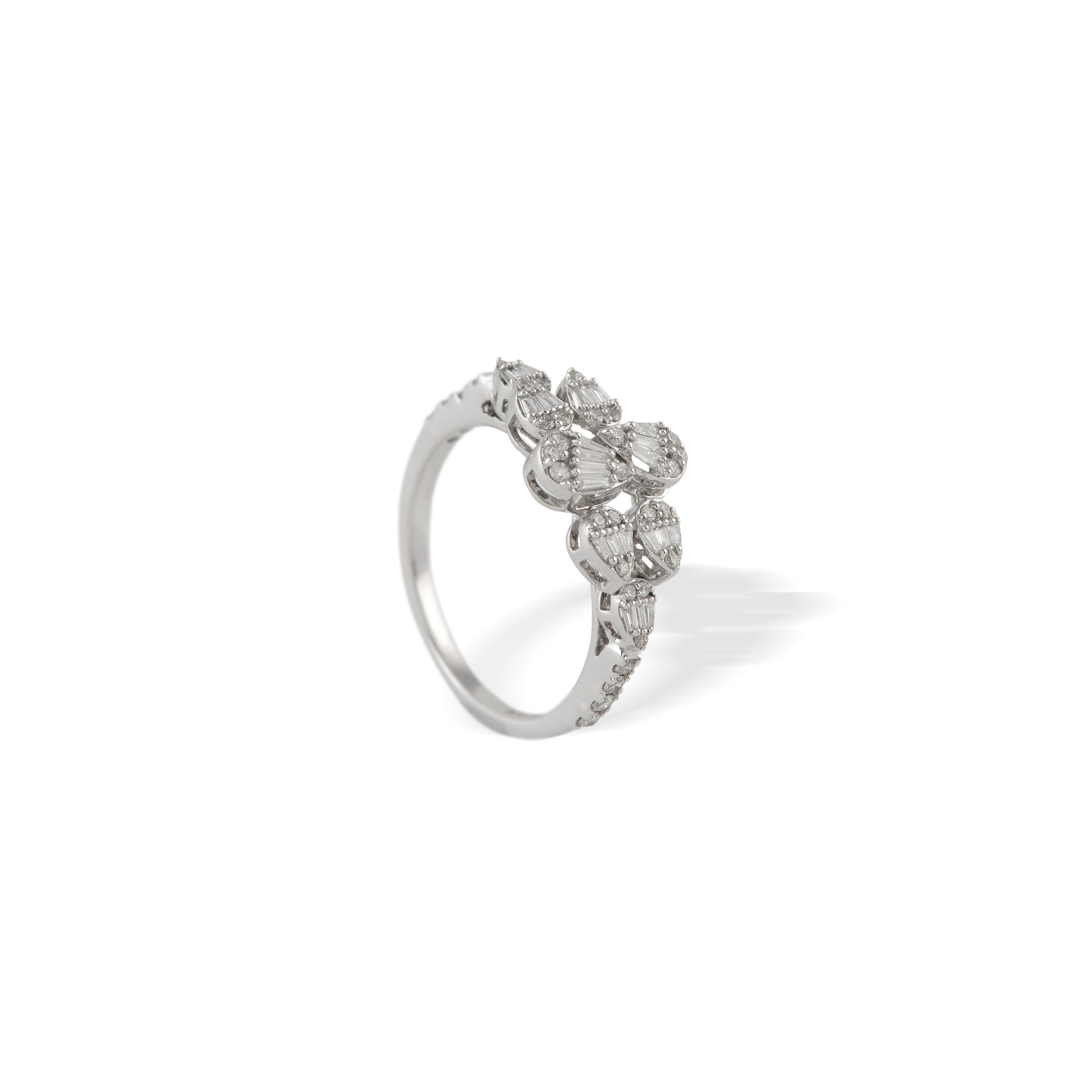 Pear Cut Cluster Diamond Ring - Krishna Jewellers Pearls and Gems