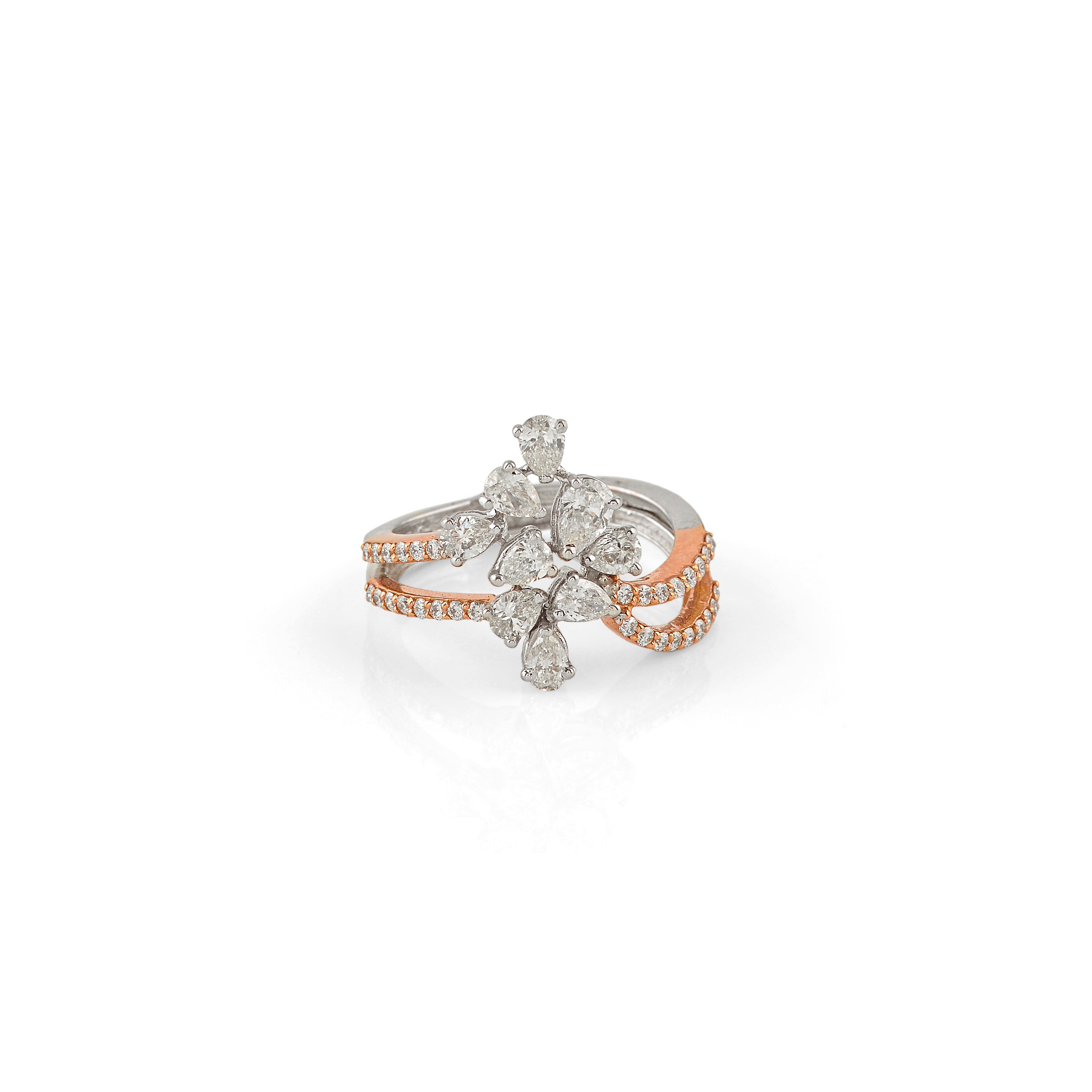 Radiant Flower Diamond Ring - Krishna Jewellers Pearls and Gems