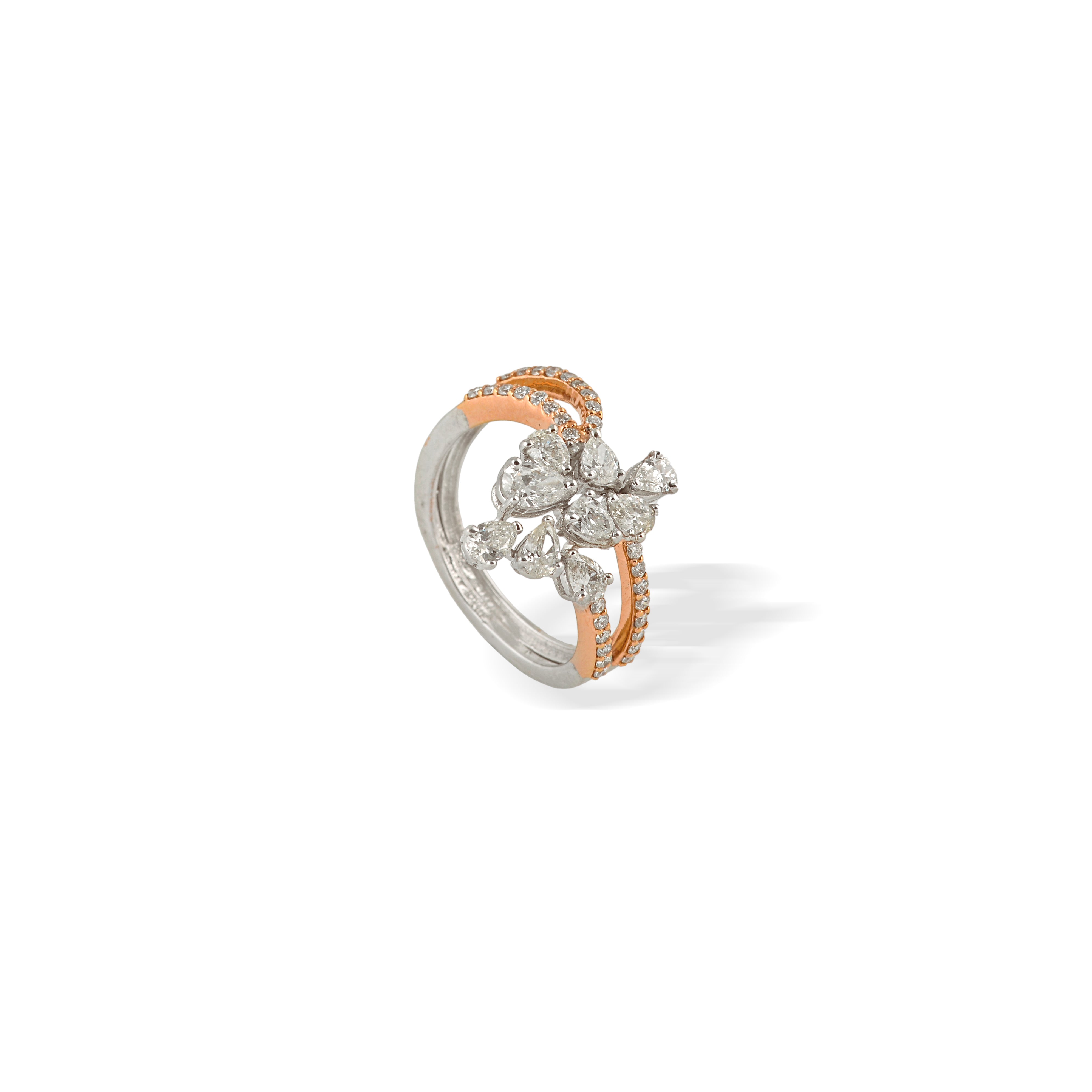 Radiant Flower Diamond Ring - Krishna Jewellers Pearls and Gems