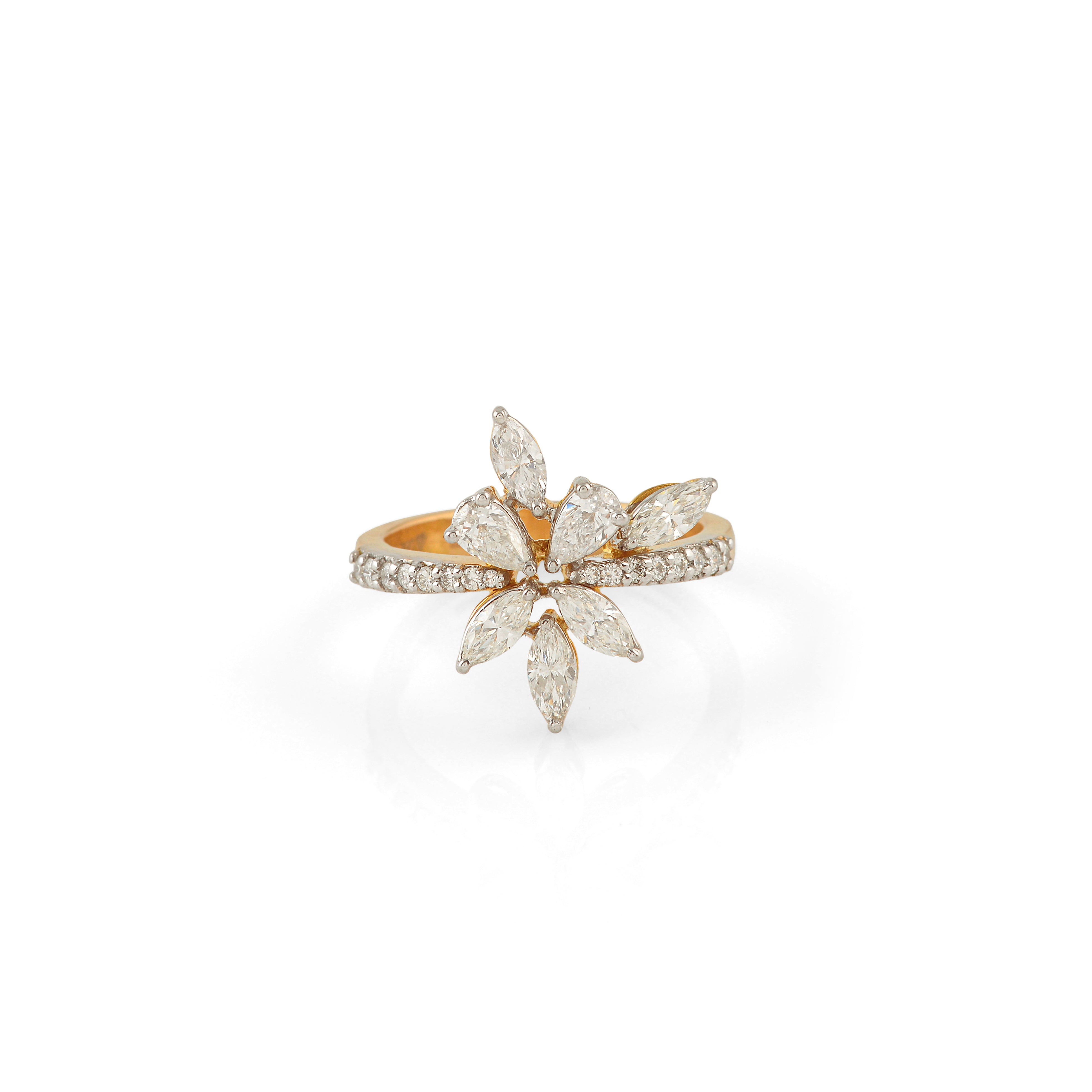 Floral Dreams Diamond Ring - Krishna Jewellers Pearls and Gems