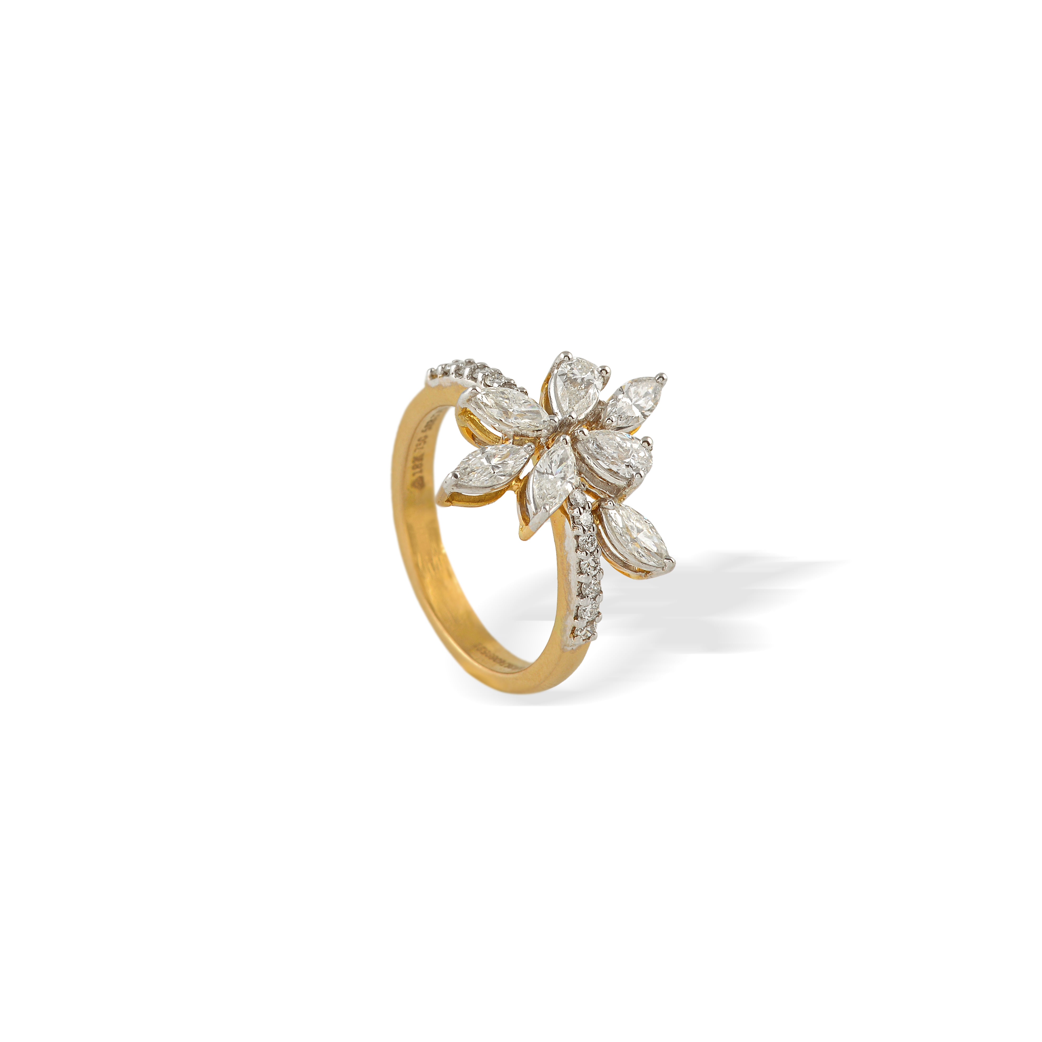 Floral Dreams Diamond Ring - Krishna Jewellers Pearls and Gems