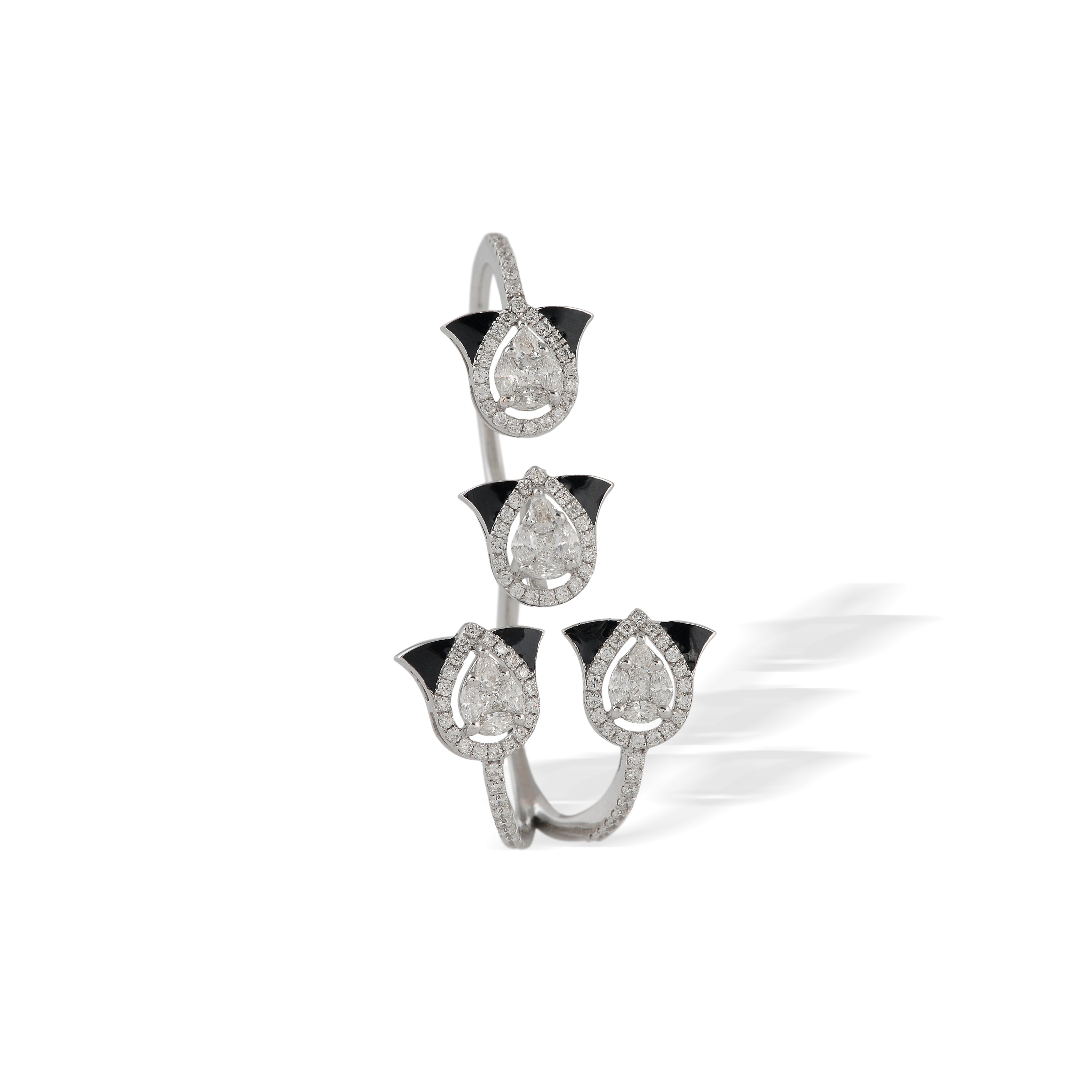 Double Ring Pear Cut Diamond Ring - Krishna Jewellers Pearls and Gems