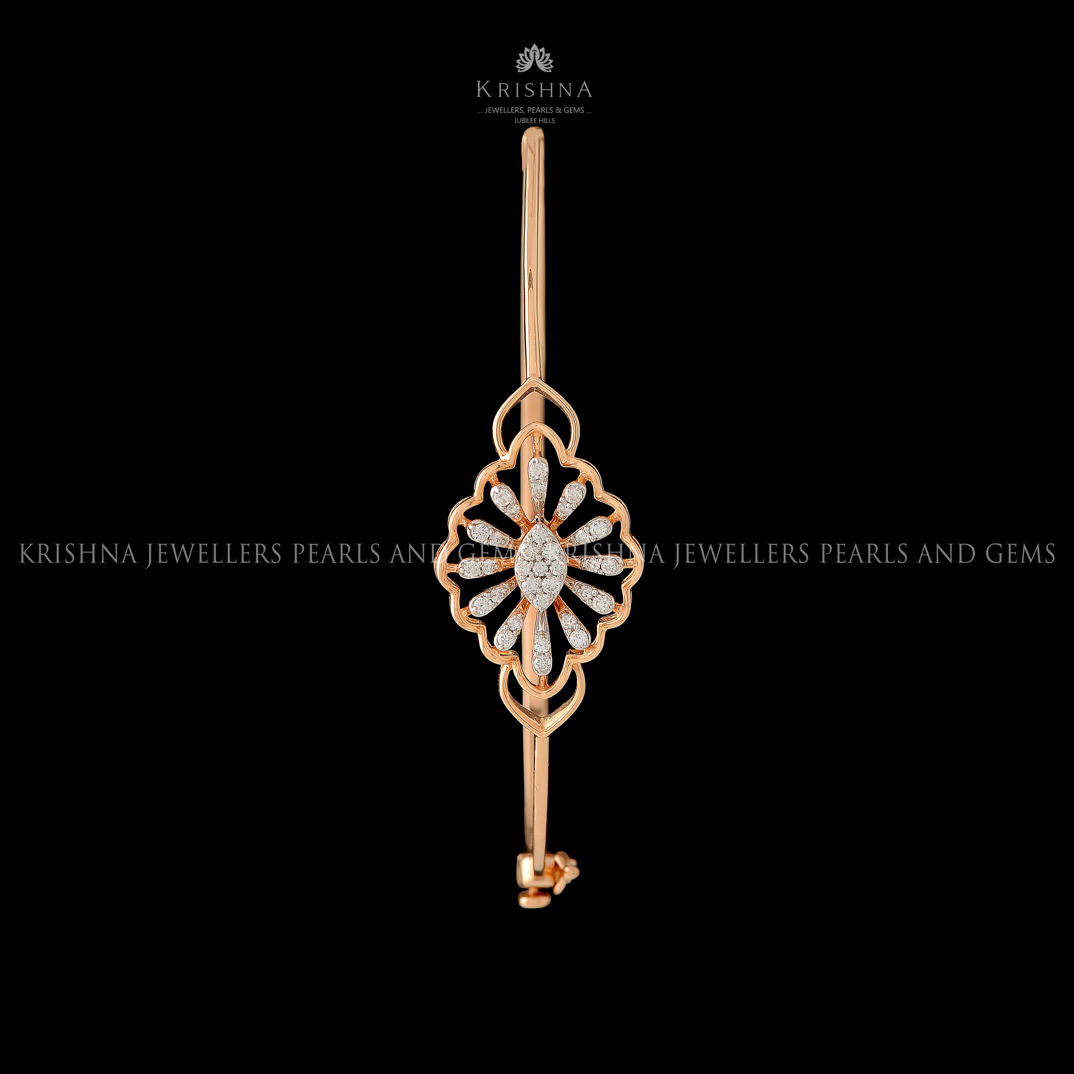 Flowery Diamond Tennis Bracelet - Krishna Jewellers Pearls and Gems