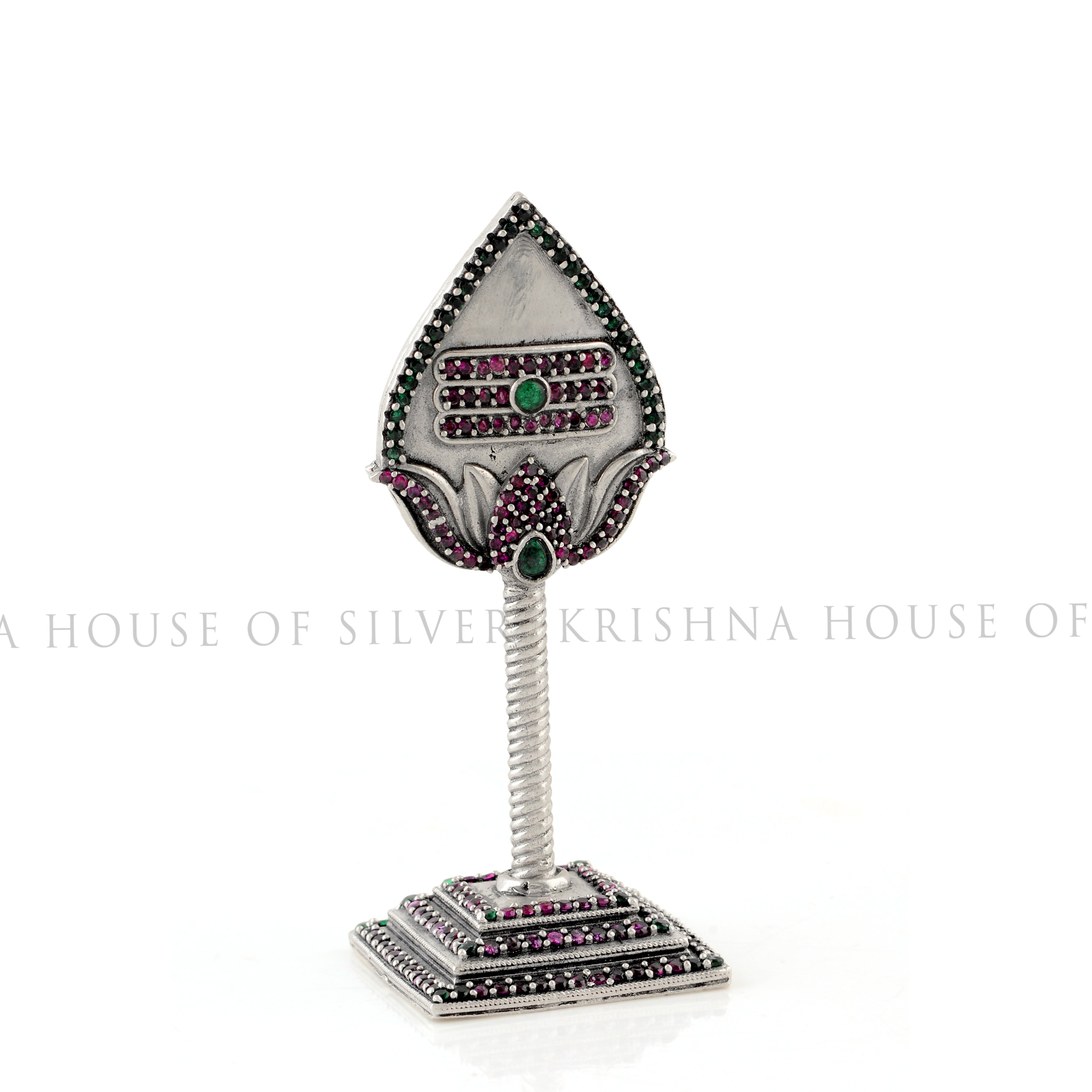 Handcrafted 92.5 Silver Murugan Vel with Gemstones