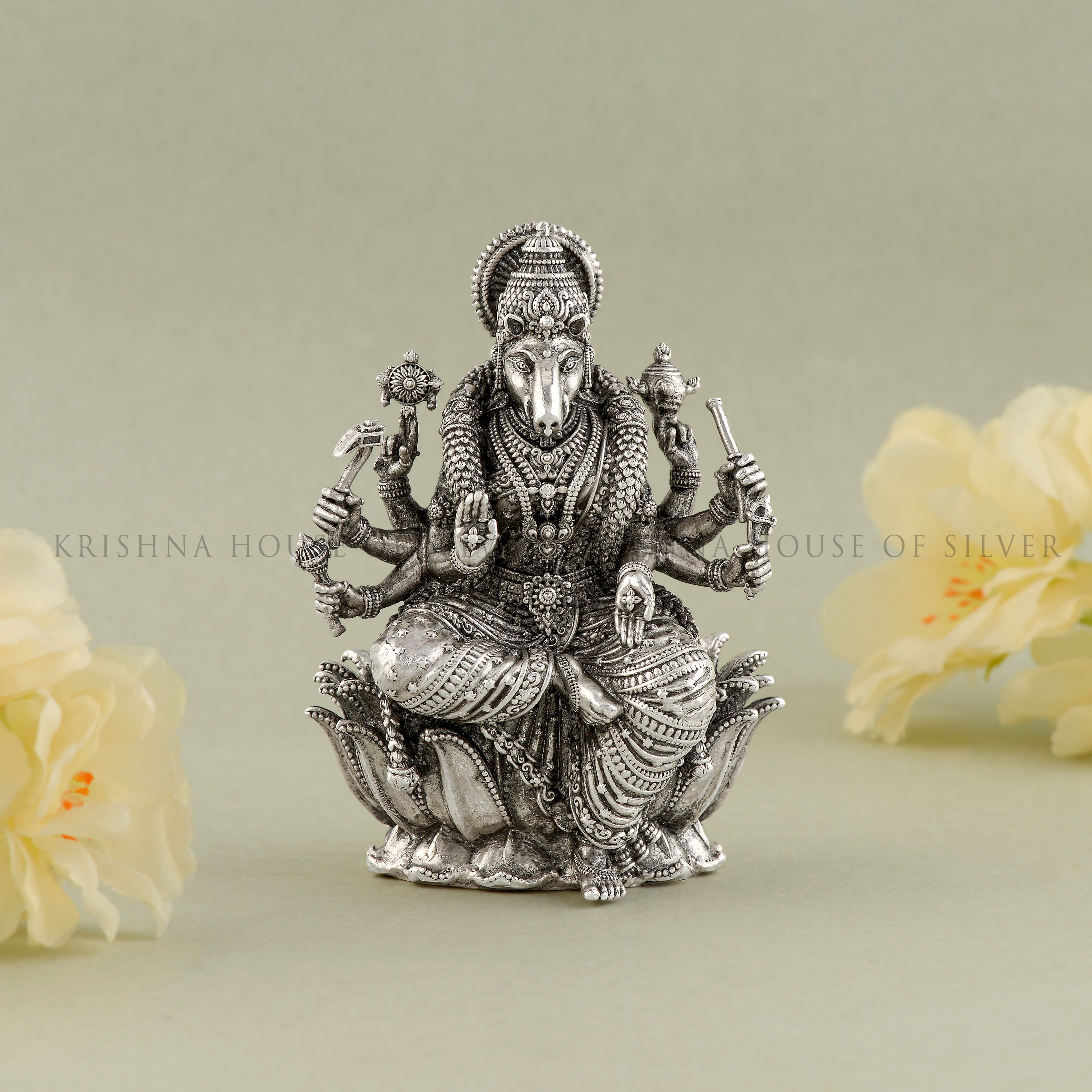 Varahi Devi 92.5 Silver Idol : The Warrior Goddess of Strength and Courage