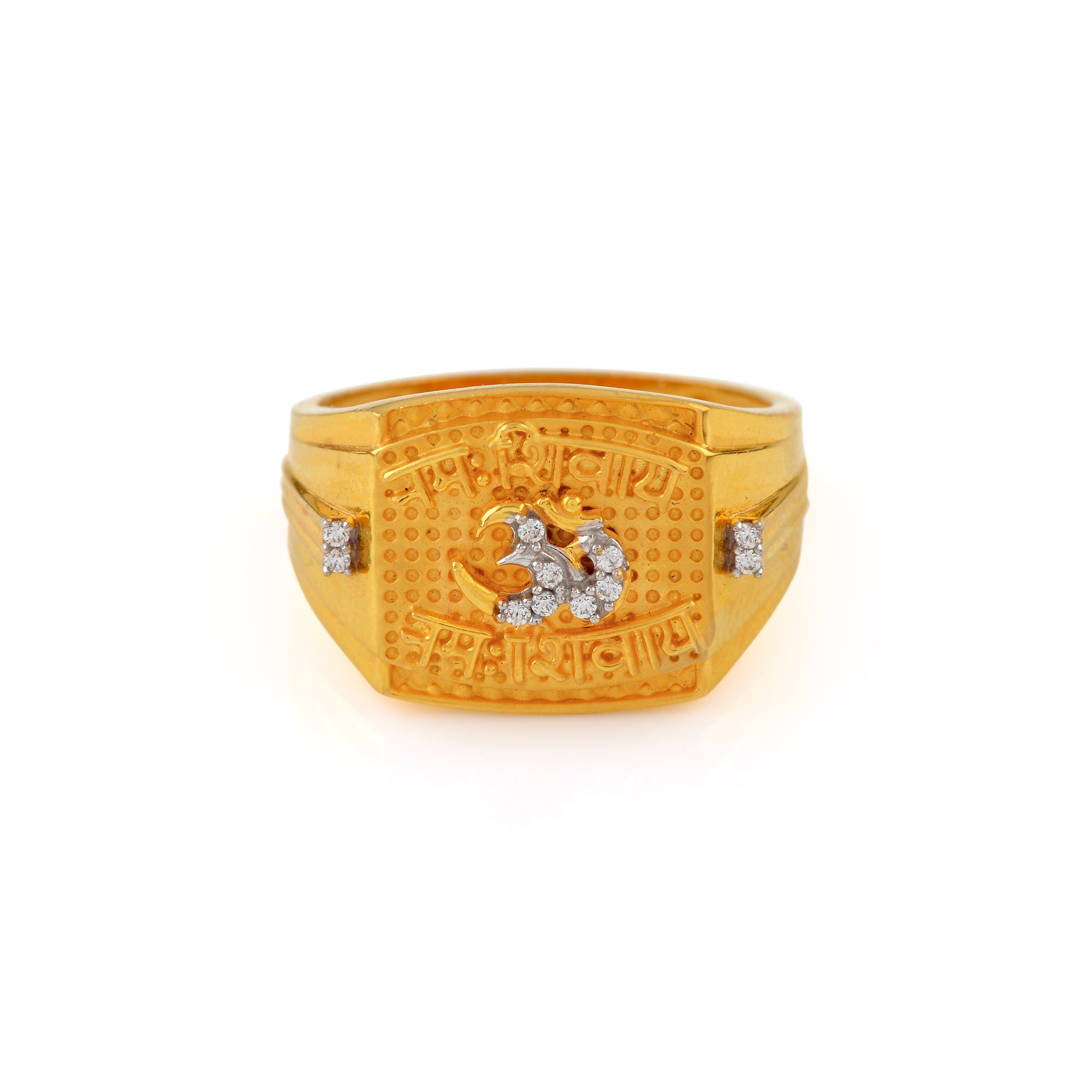22K Gold Finger Ring in OM Motif - Krishna Jewellers Pearls and Gems