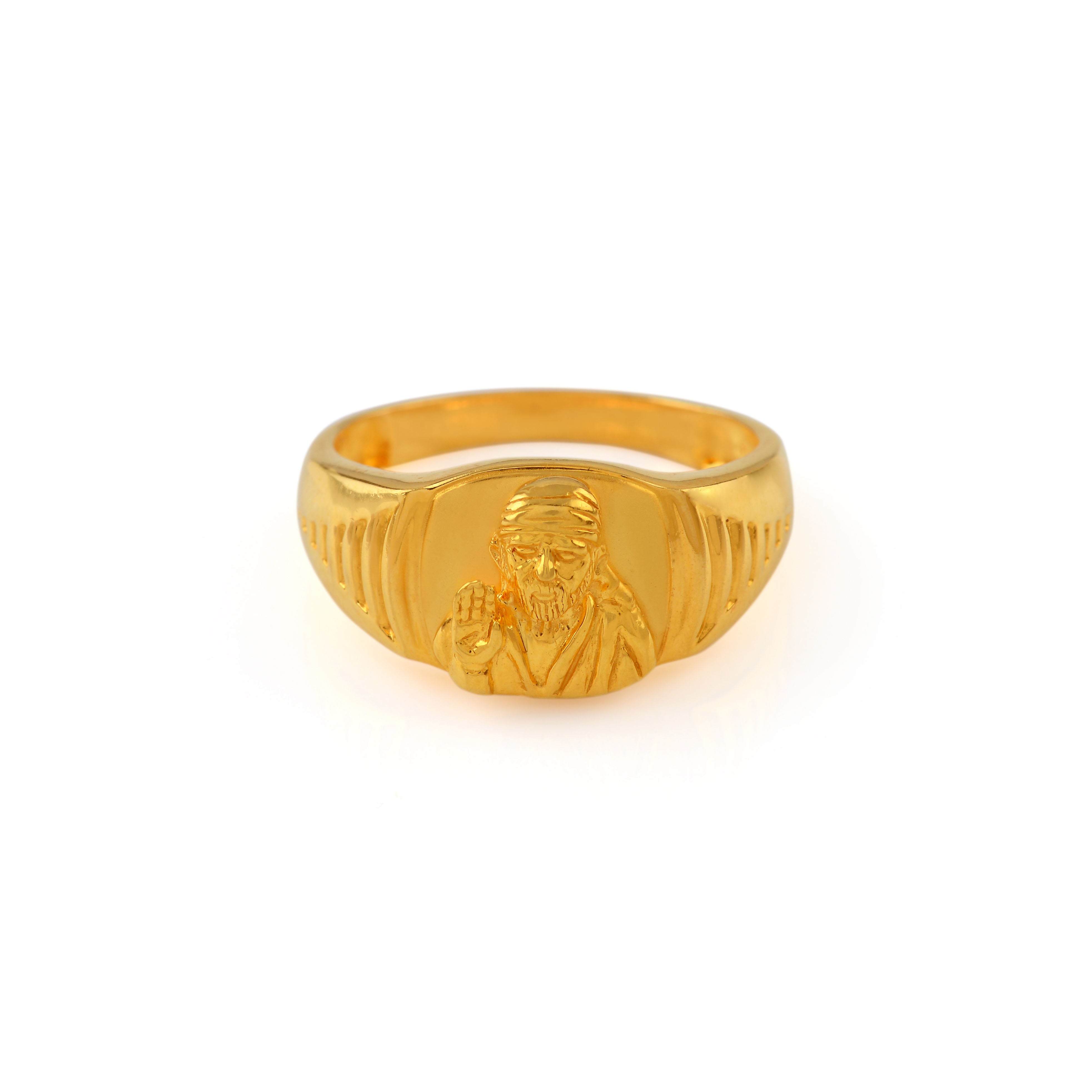 22K Gold Finger Ring in Saibaba Motif - Krishna Jewellers Pearls and Gems
