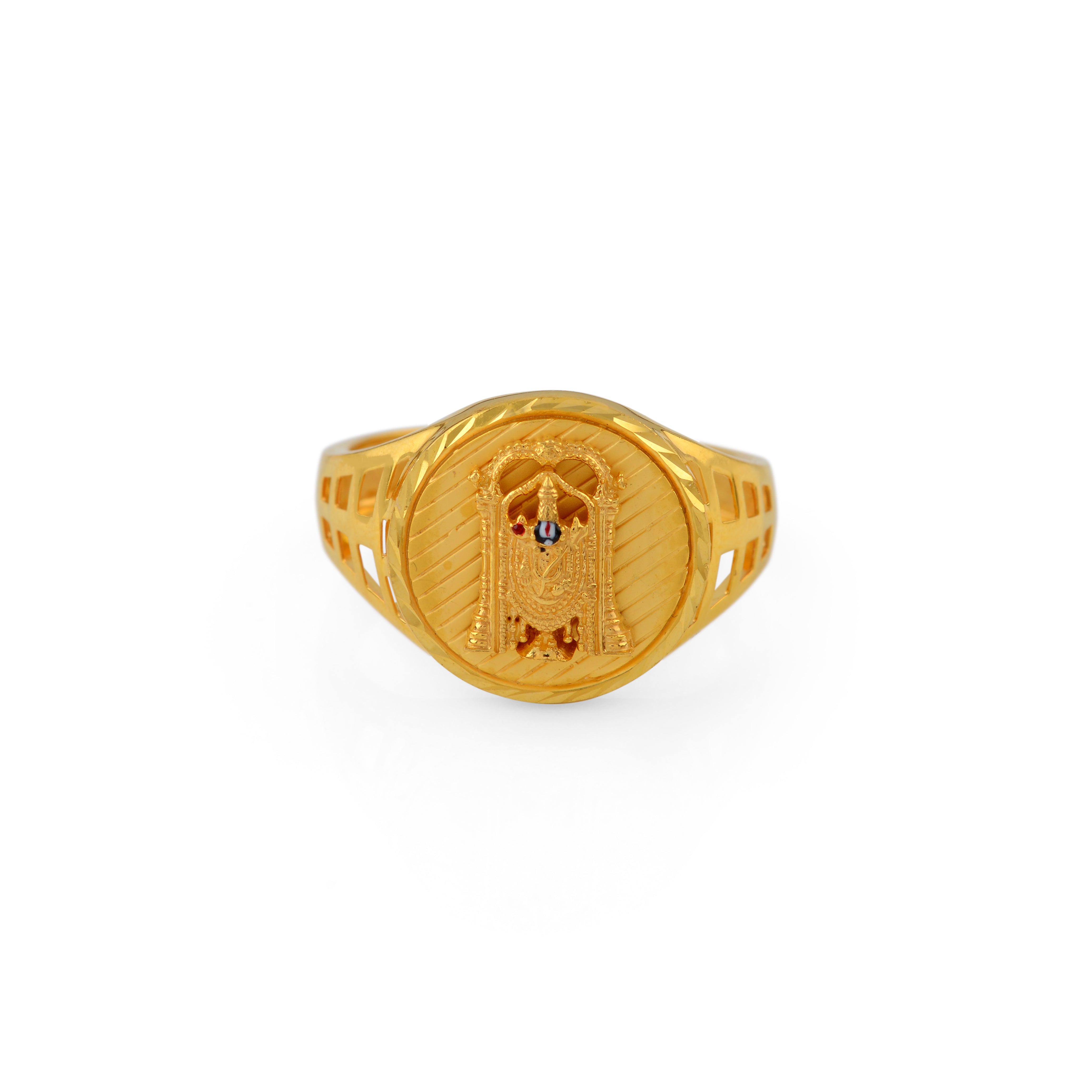 Balaji Gold Ring in 22K - Krishna Jewellers Pearls and Gems