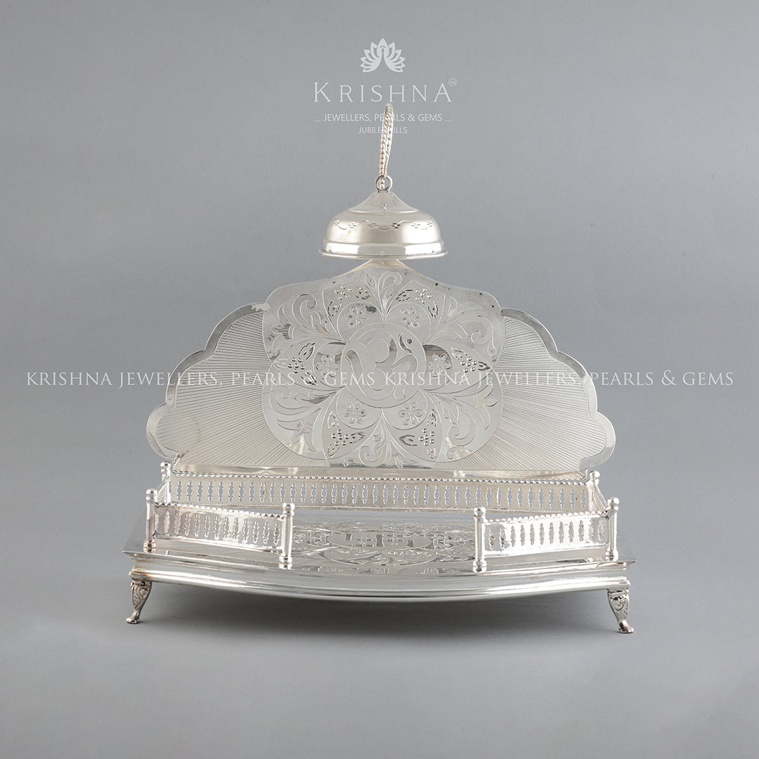 Divine Silver Simhasanam For God