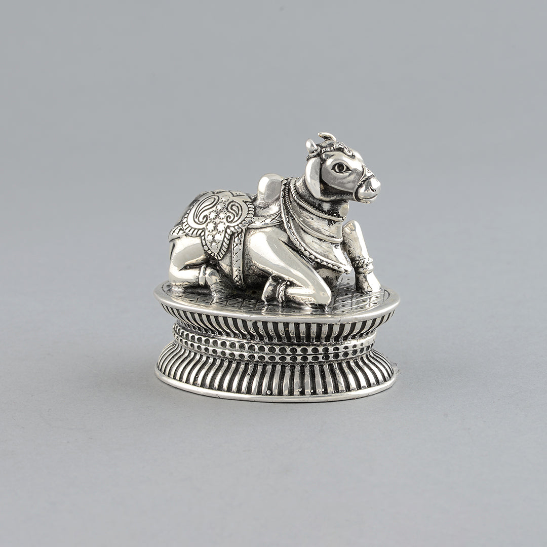 Sacred Nandi in Pure Silver
