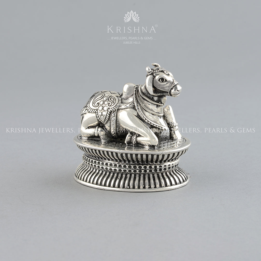 Sacred Nandi in Pure Silver