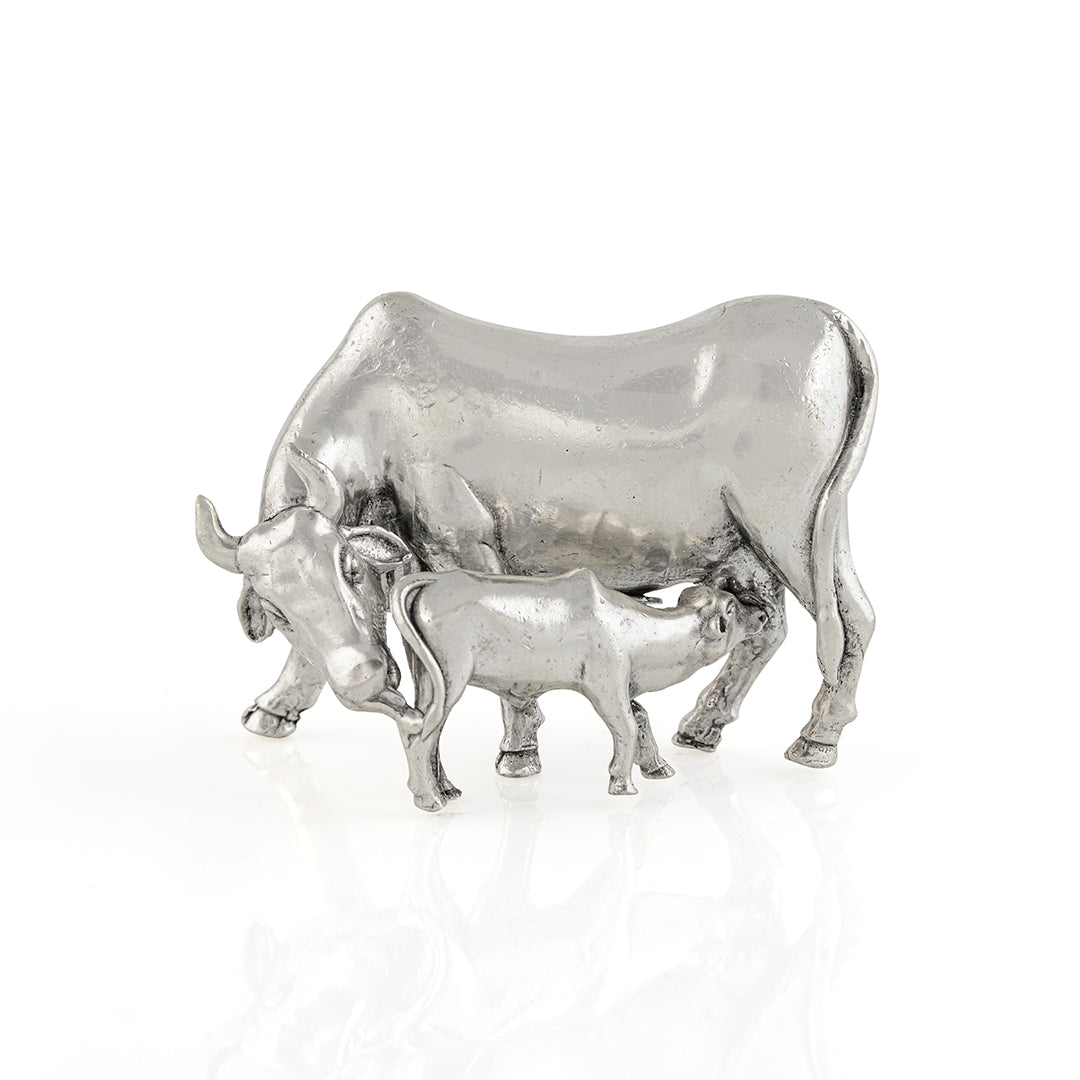 Divine Silver Cow and Calf