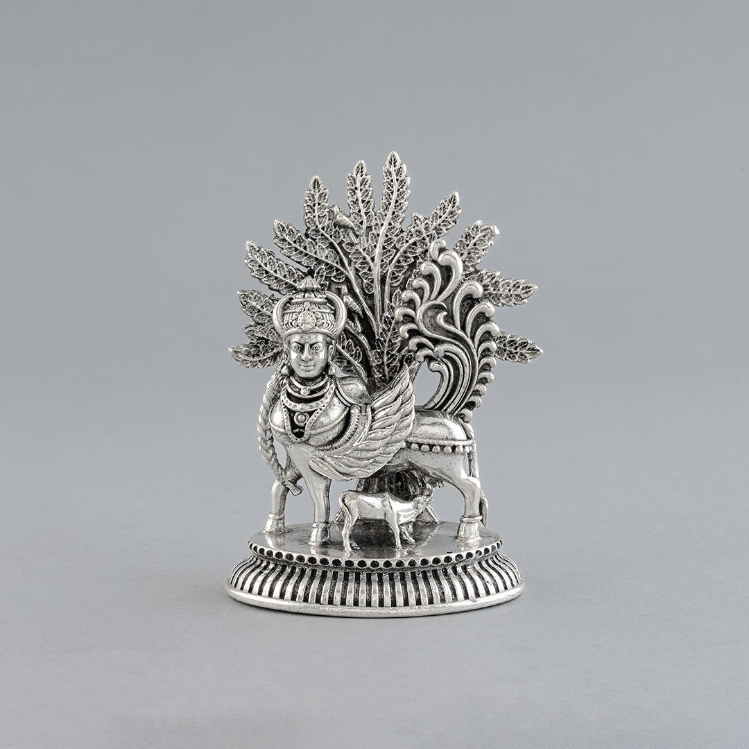 Maa Kamdhenu With Calf in Silver