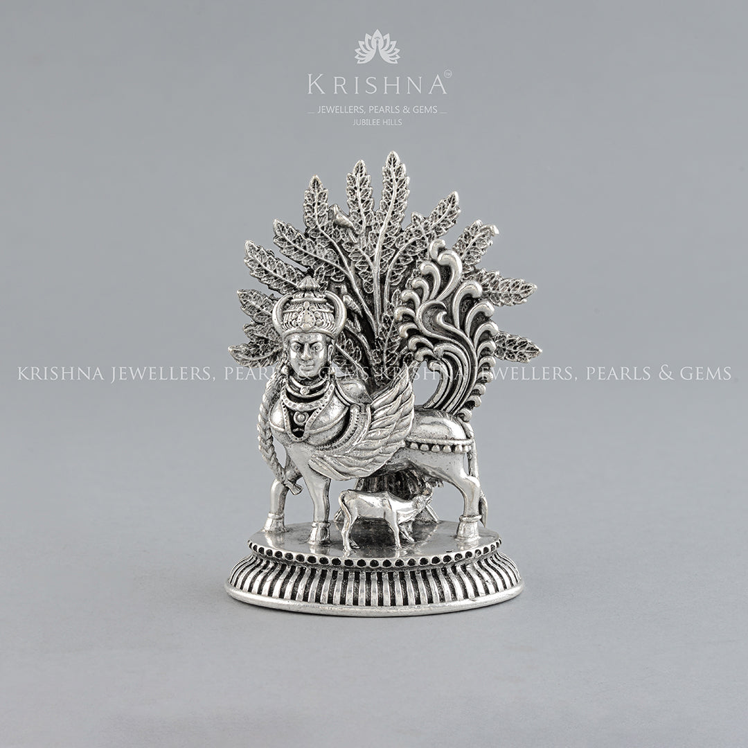 Maa Kamdhenu With Calf in Silver