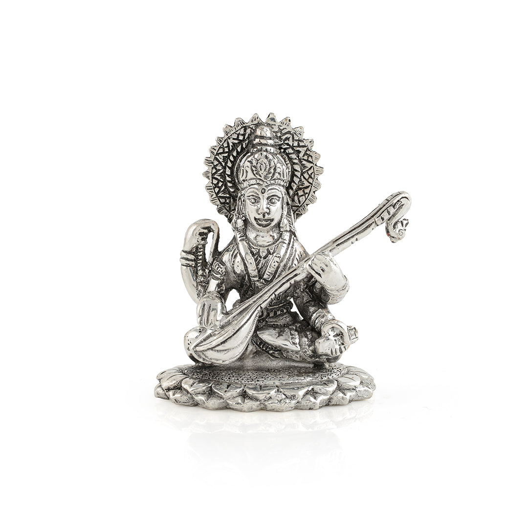 Maa Saraswati Idol in Silver