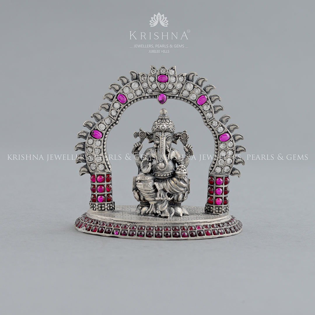 Divine Ganesh Idol in Silver