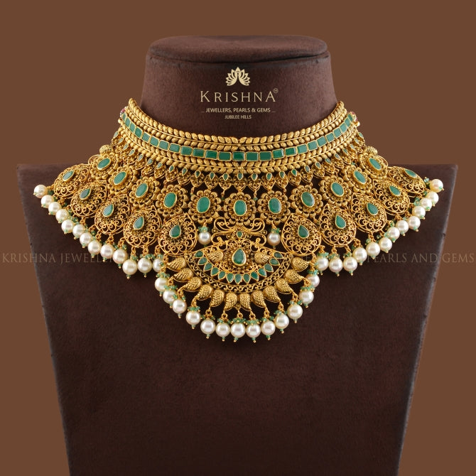 Bridal Gold Choker in Filgree Work