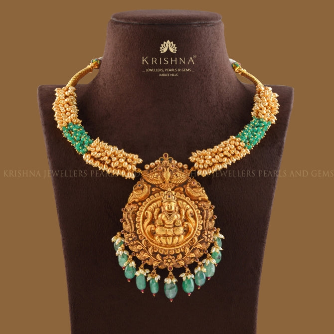 Gold Pearl Kanti Necklace