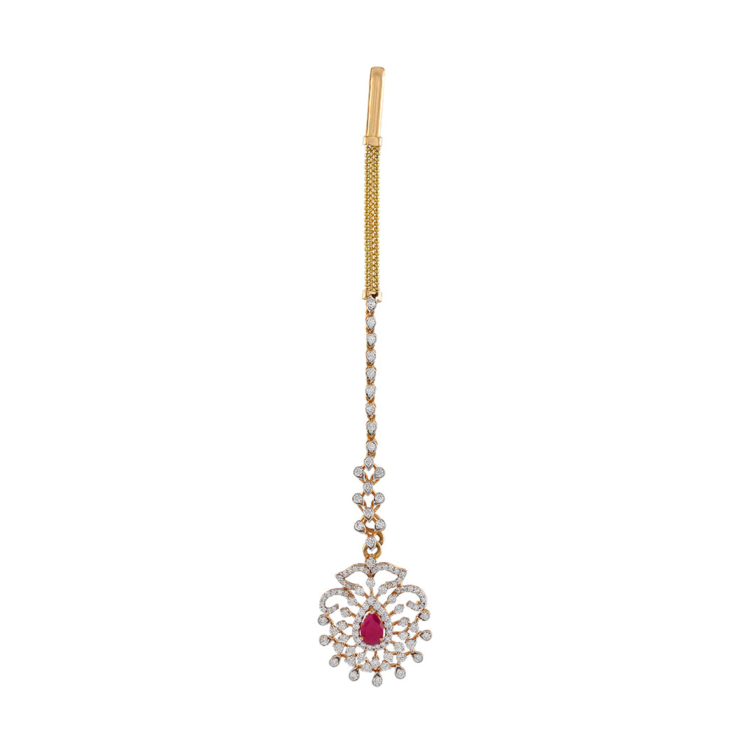Diamond Maang Tikka JDGMT0080 - Krishna Jewellers Pearls and Gems