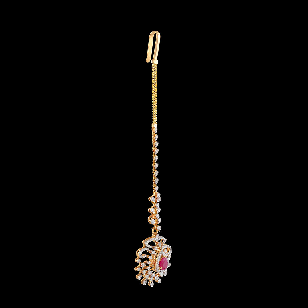 Diamond Maang Tikka JDGMT0080 - Krishna Jewellers Pearls and Gems