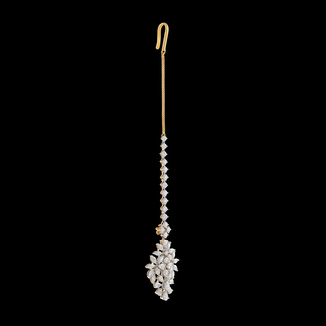 Floral Diamond Maang Tikka - Krishna Jewellers Pearls and Gems
