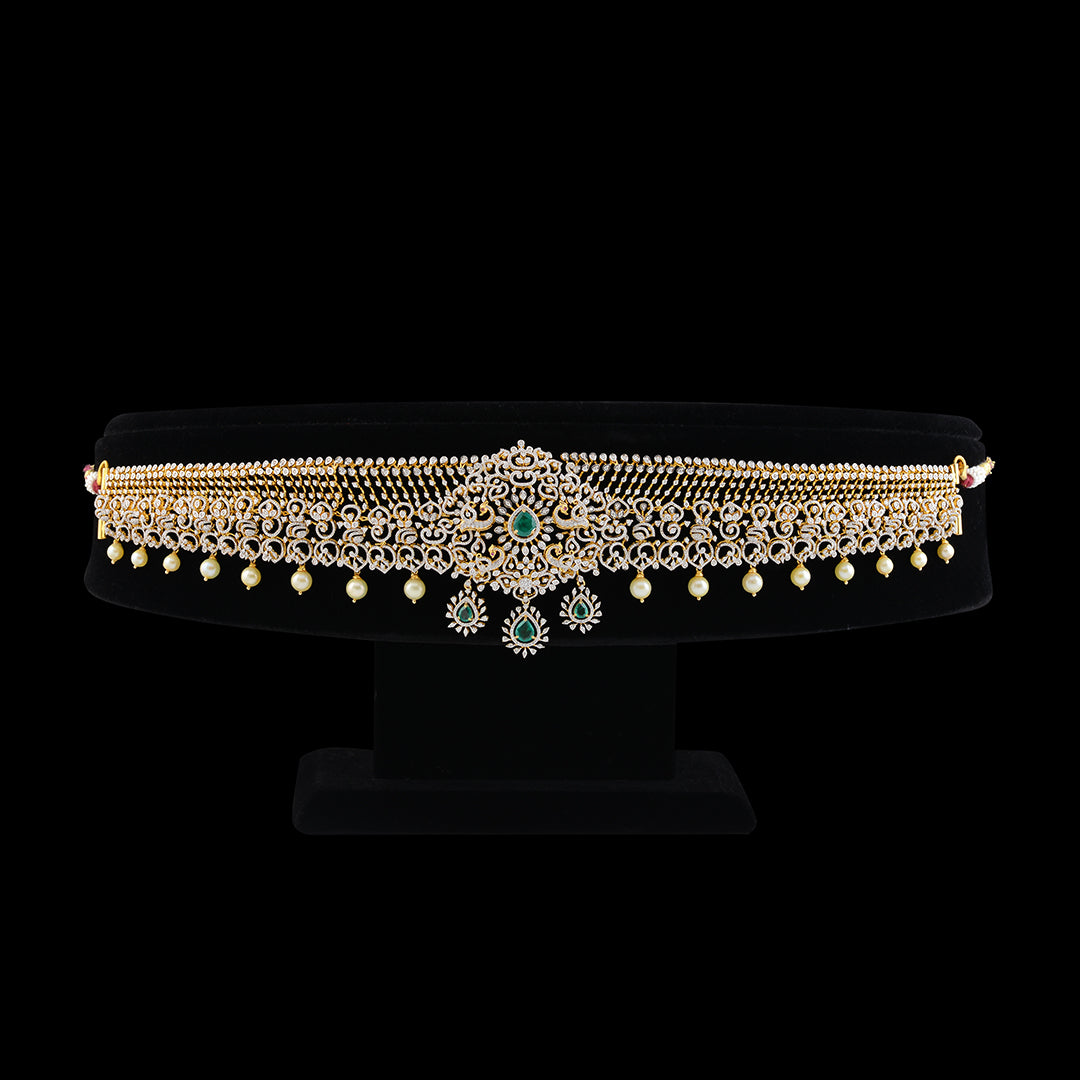 Traditional Diamond Vaddanam - Krishna Jewellers Pearls and Gems