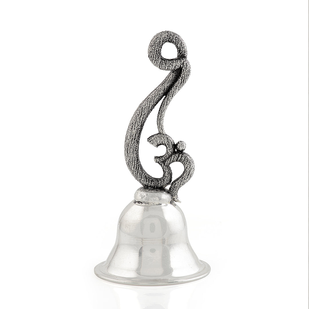 Silver Om design Bell - Krishna Jewellers Pearls and Gems