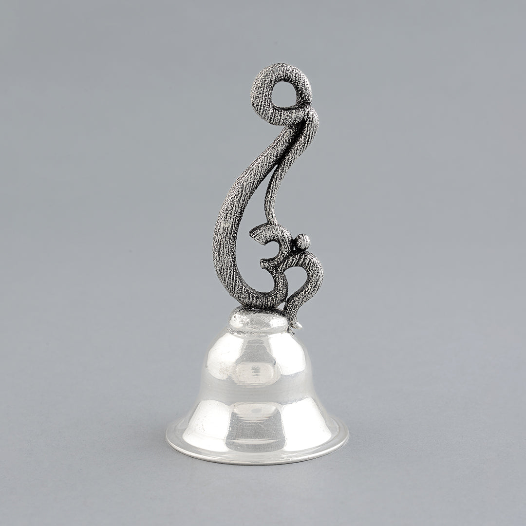 Silver Om design Bell - Krishna Jewellers Pearls and Gems