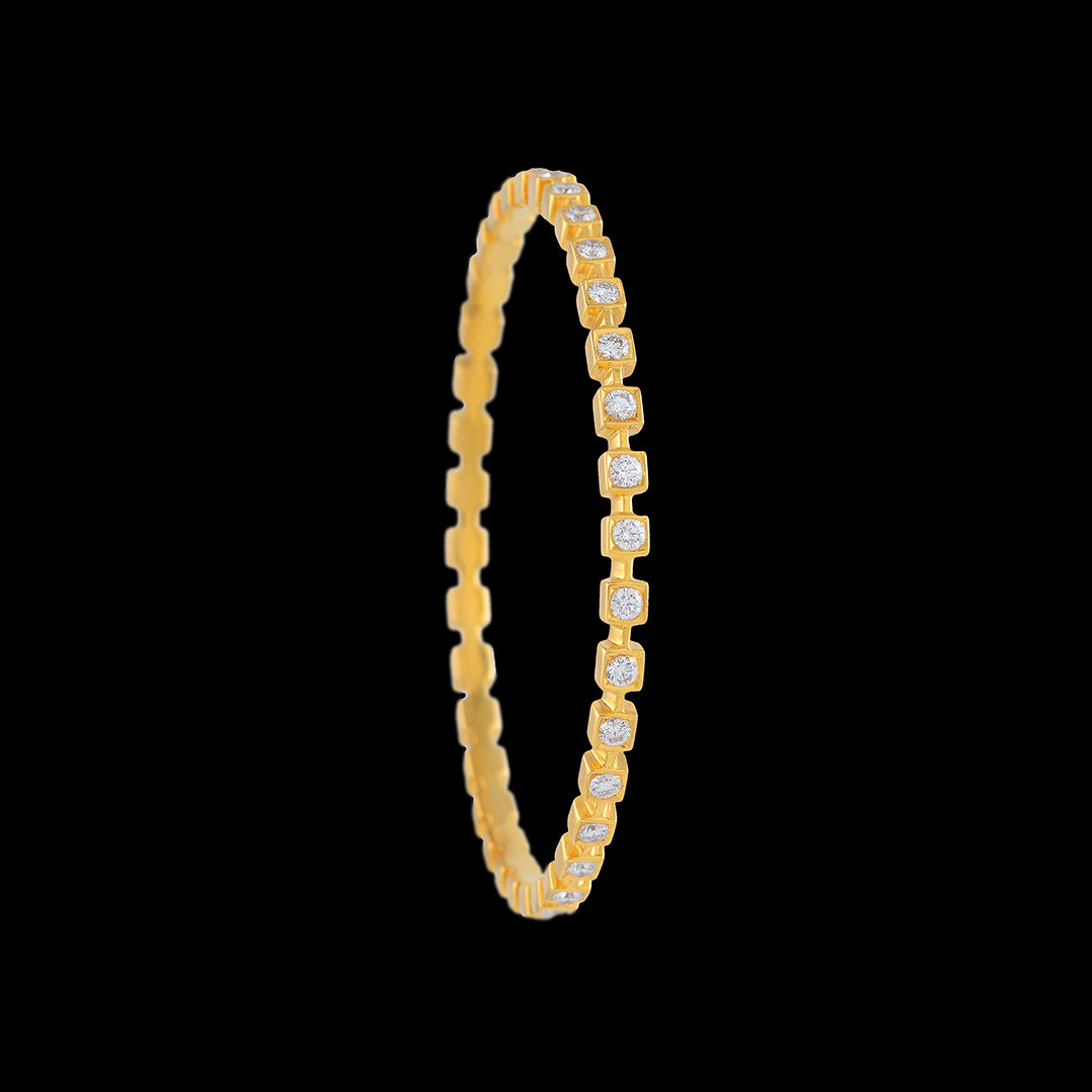Classy Single Line Diamond Bangle Sets - Krishna Jewellers Pearls and Gems